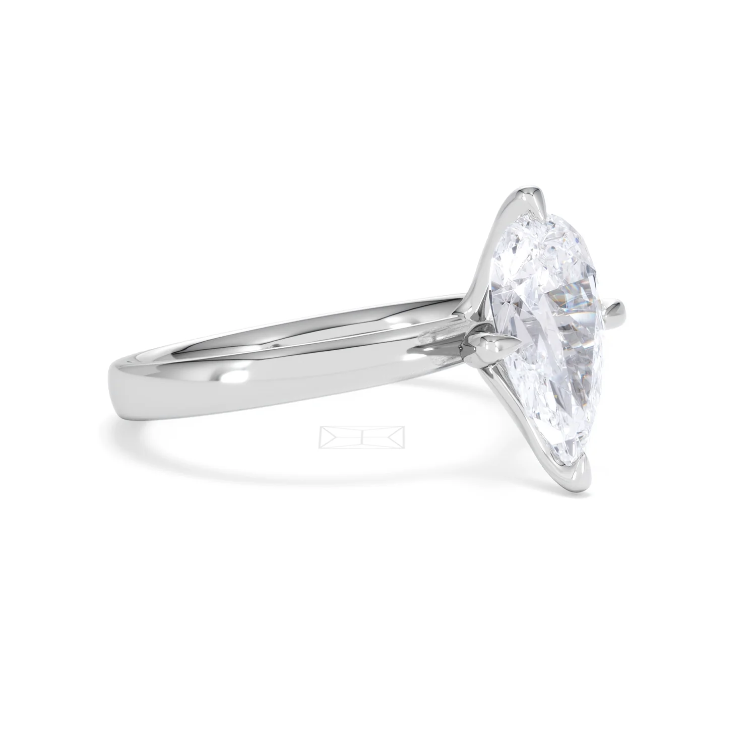 Origin Twist 2.00ct Pear Cut Lab Diamond Solitaire Engagement Ring in 18K White Gold - Image 17