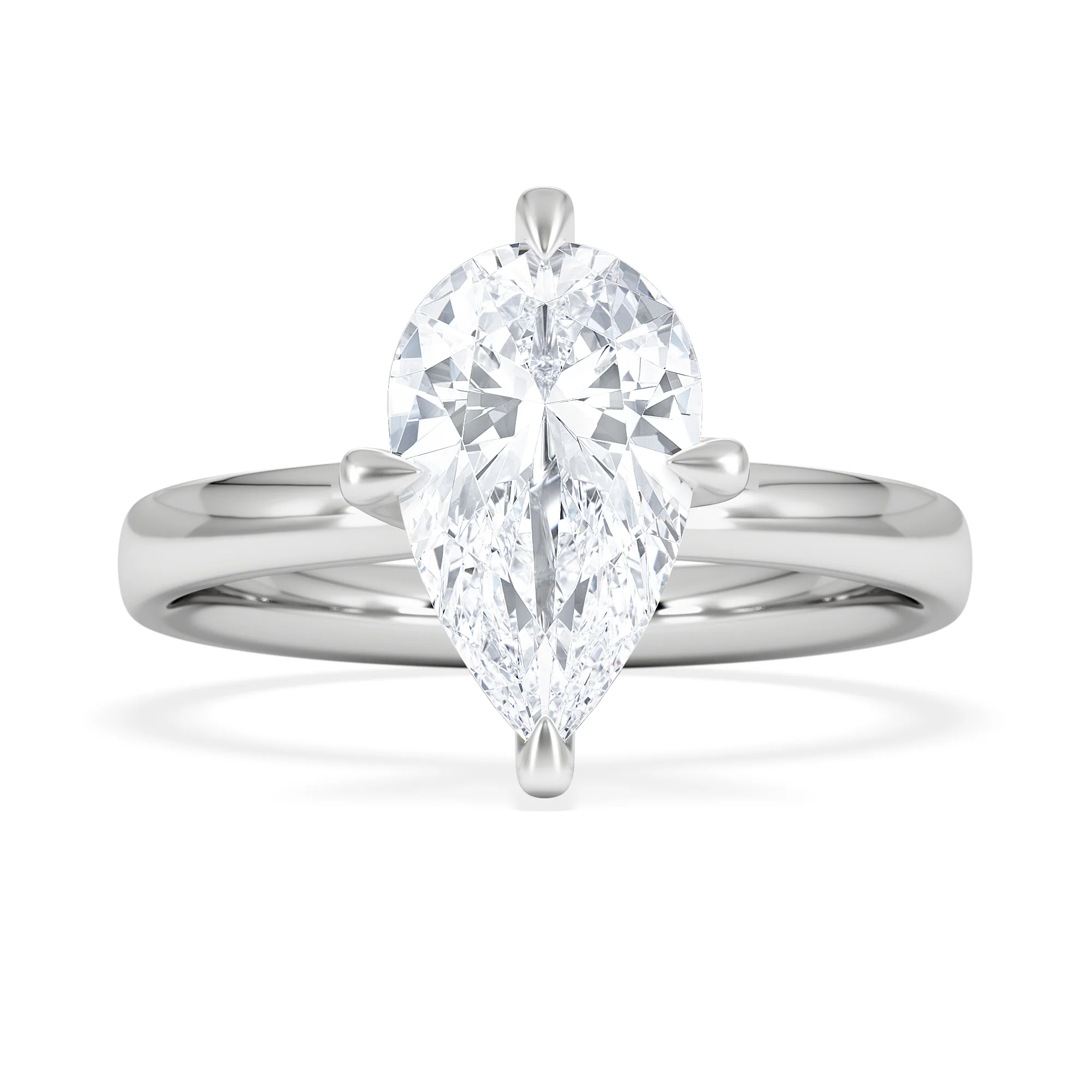 Origin Twist 2.00ct Pear Cut Lab Diamond Solitaire Engagement Ring in 18K White Gold - Image 6