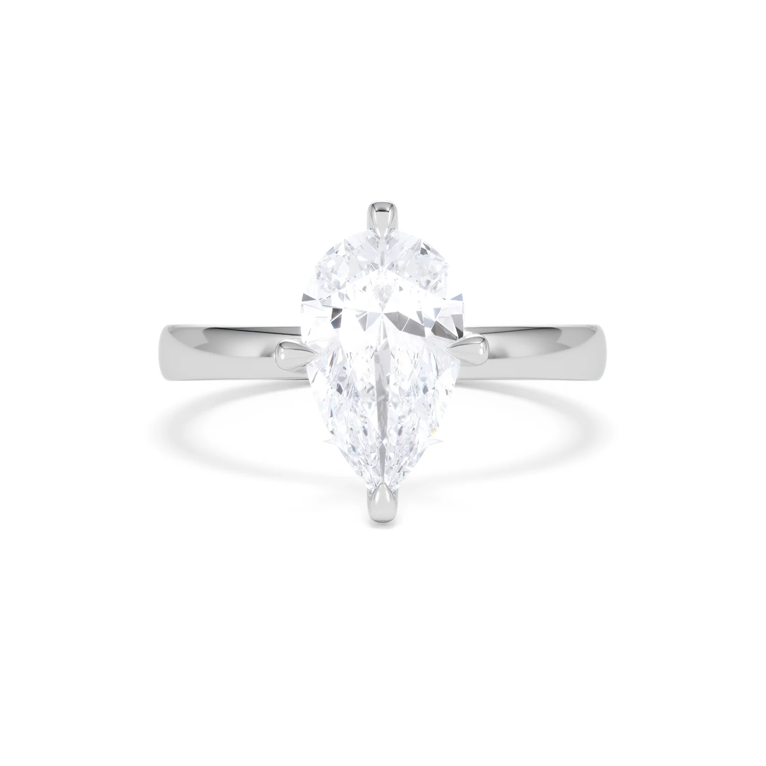 Origin Twist 2.00ct Pear Cut Lab Diamond Solitaire Engagement Ring in 18K White Gold - Image 7