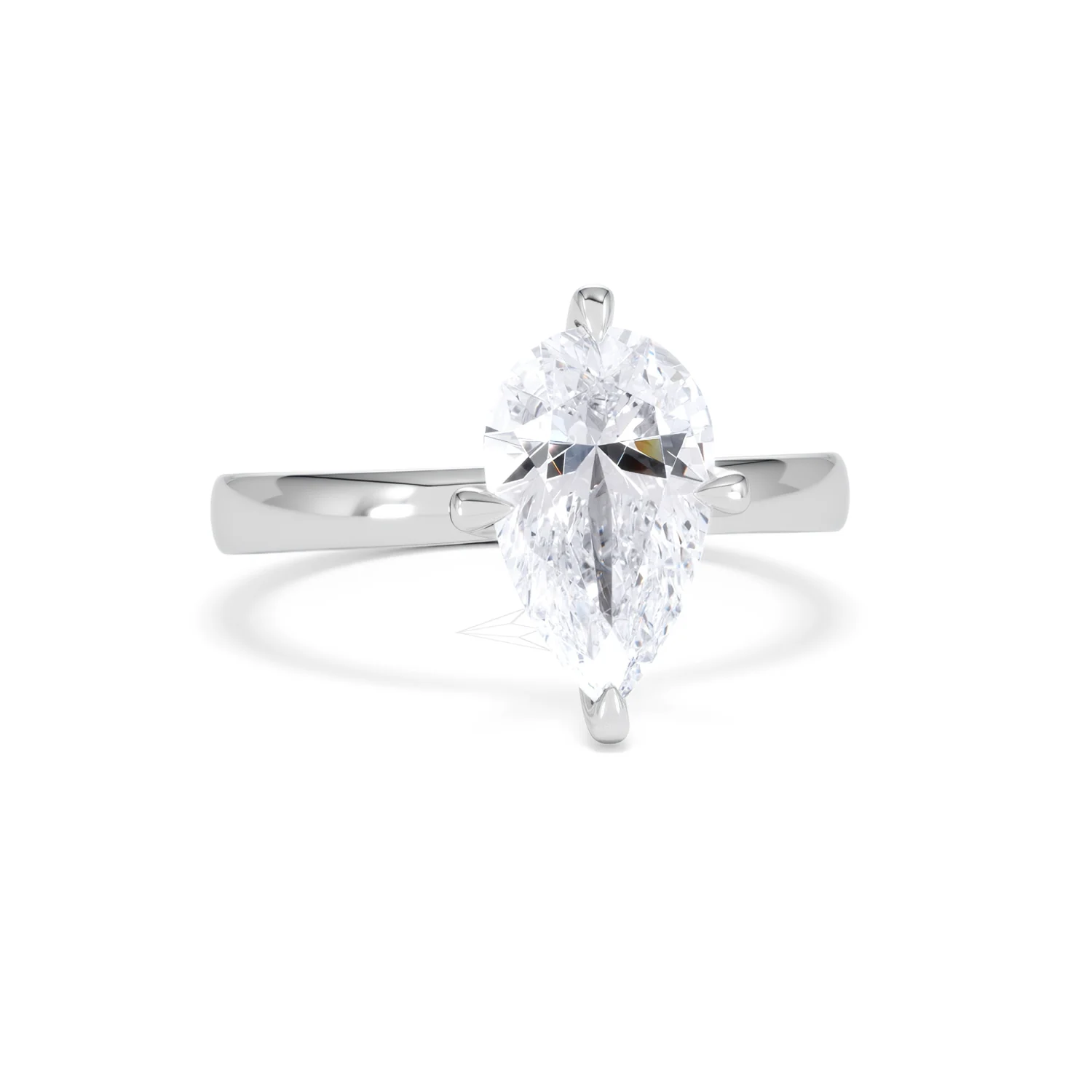 Origin Twist 2.00ct Pear Cut Lab Diamond Solitaire Engagement Ring in 18K White Gold - Image 9