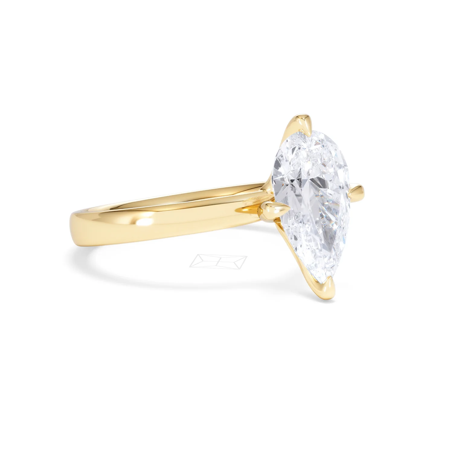Origin Twist 2.00ct Pear Cut Lab Diamond Solitaire Engagement Ring in 18K Yellow Gold - Image 15