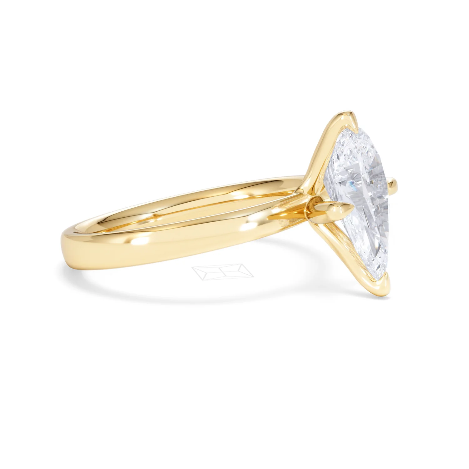 Origin Twist 2.00ct Pear Cut Lab Diamond Solitaire Engagement Ring in 18K Yellow Gold - Image 20