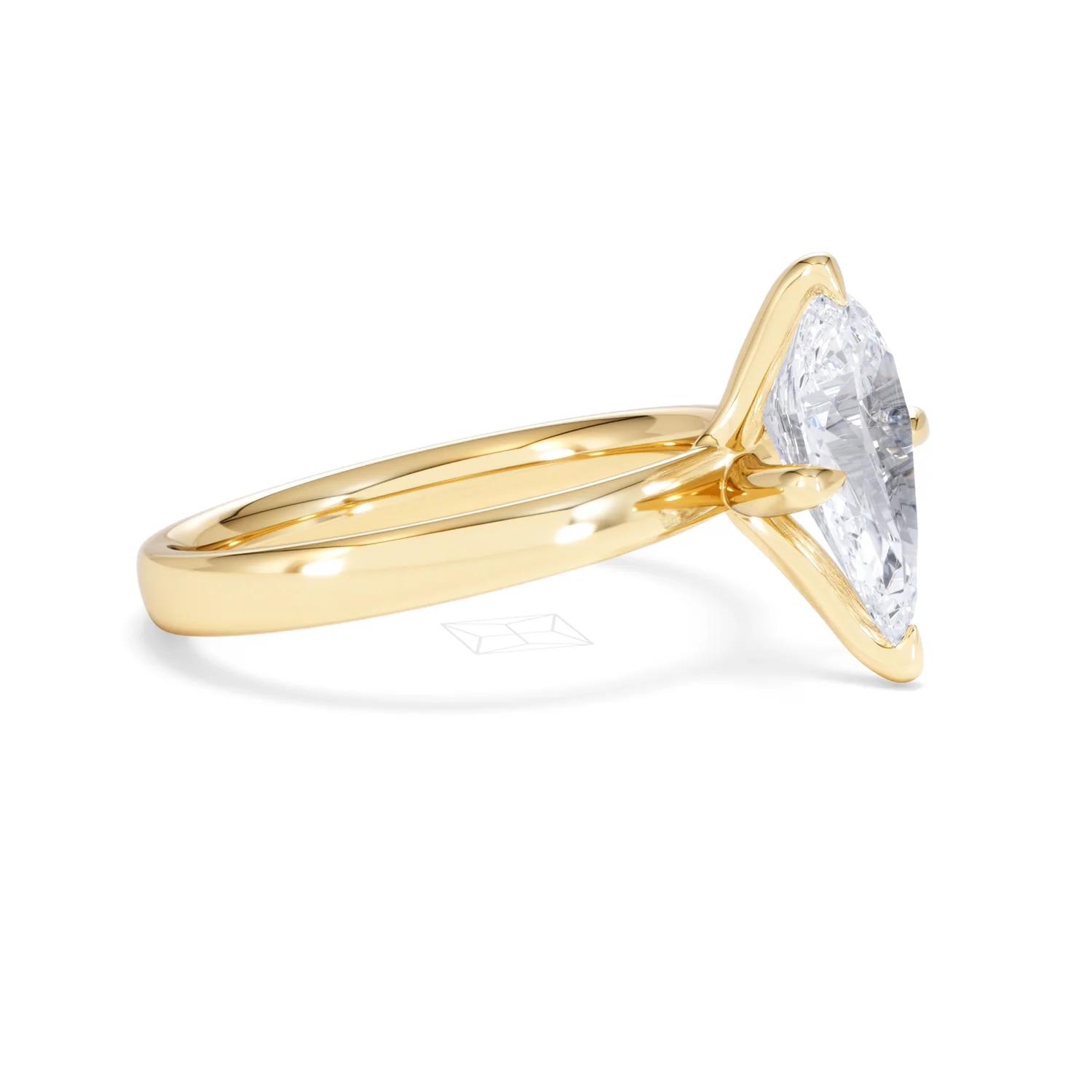 Origin Twist 2.00ct Pear Cut Lab Diamond Solitaire Engagement Ring in 18K Yellow Gold - Image 21