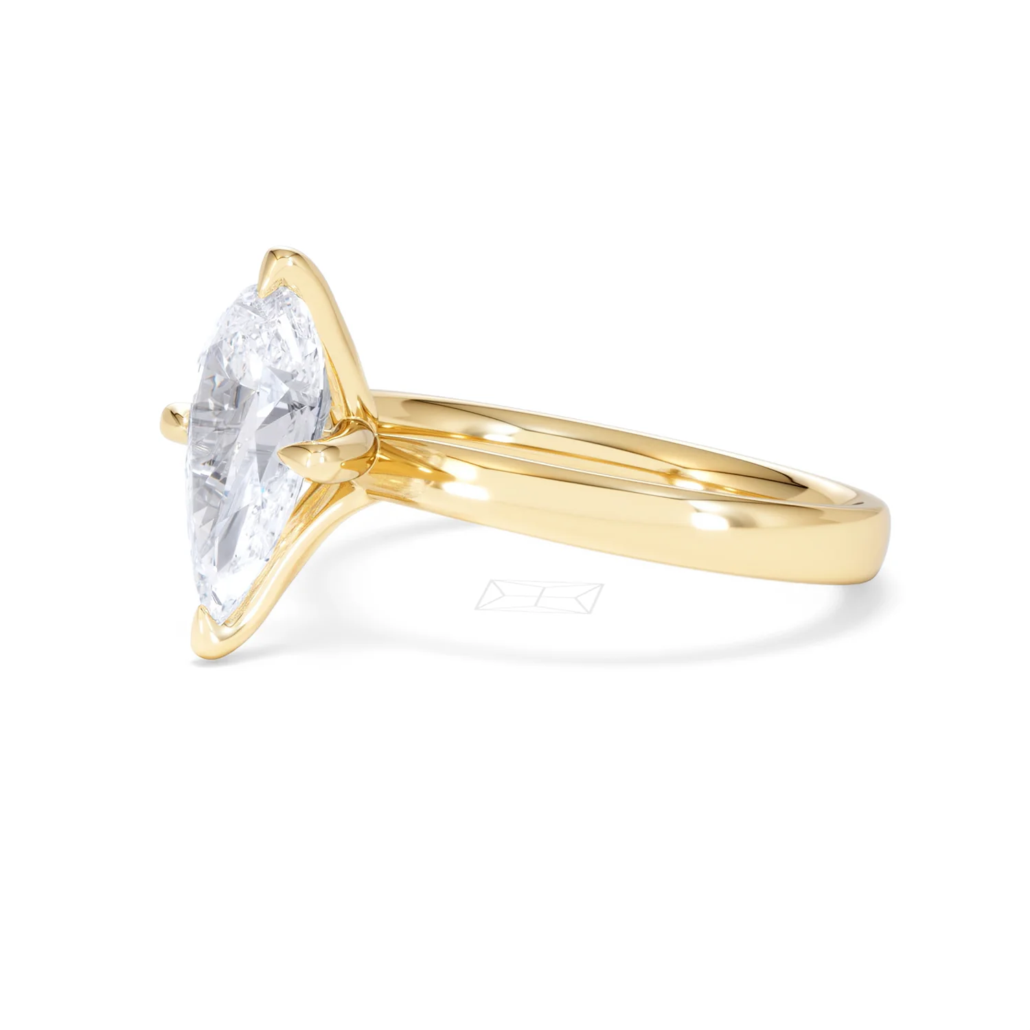 Origin Twist 2.00ct Pear Cut Lab Diamond Solitaire Engagement Ring in 18K Yellow Gold - Image 75