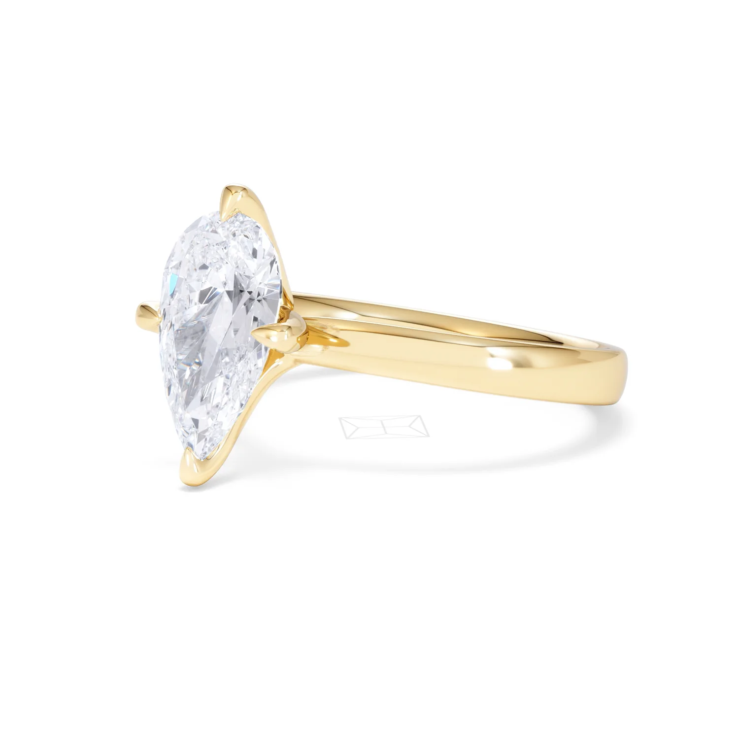 Origin Twist 2.00ct Pear Cut Lab Diamond Solitaire Engagement Ring in 18K Yellow Gold - Image 78