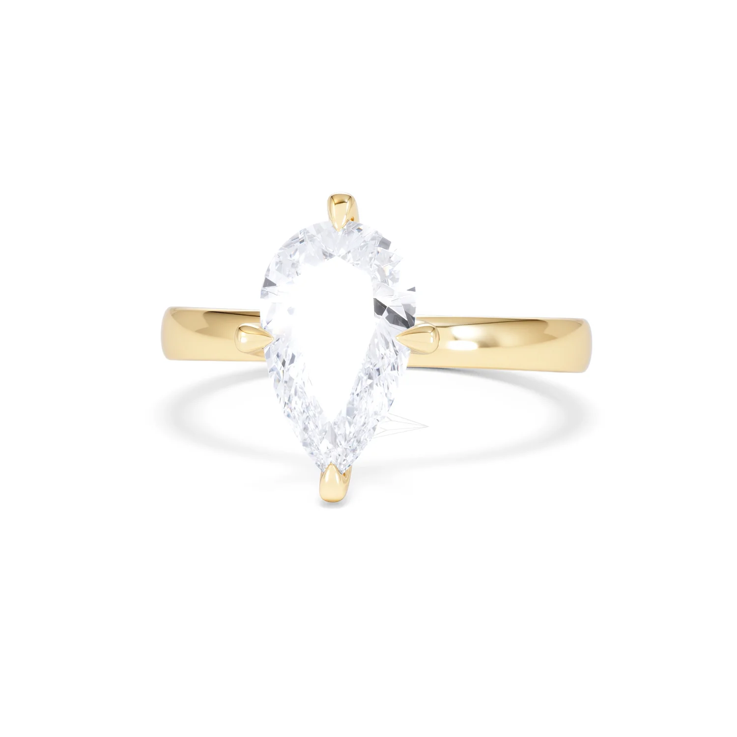 Origin Twist 2.00ct Pear Cut Lab Diamond Solitaire Engagement Ring in 18K Yellow Gold - Image 85