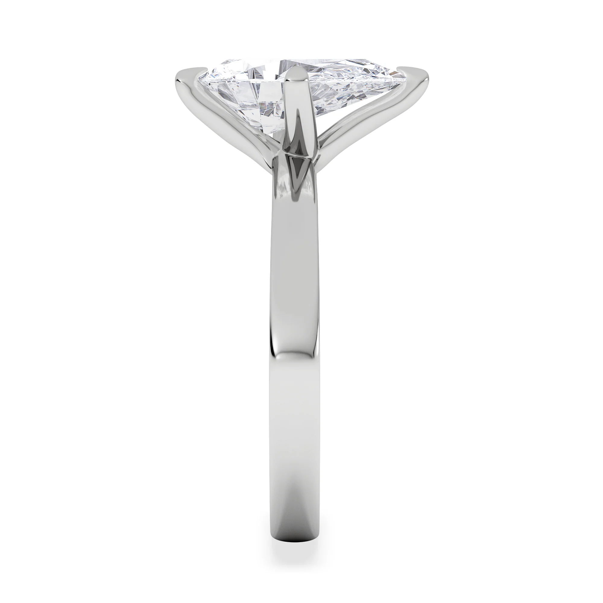 Origin Twist 2.00ct Pear Cut Lab Diamond Solitaire Engagement Ring in Platinum - Image 5