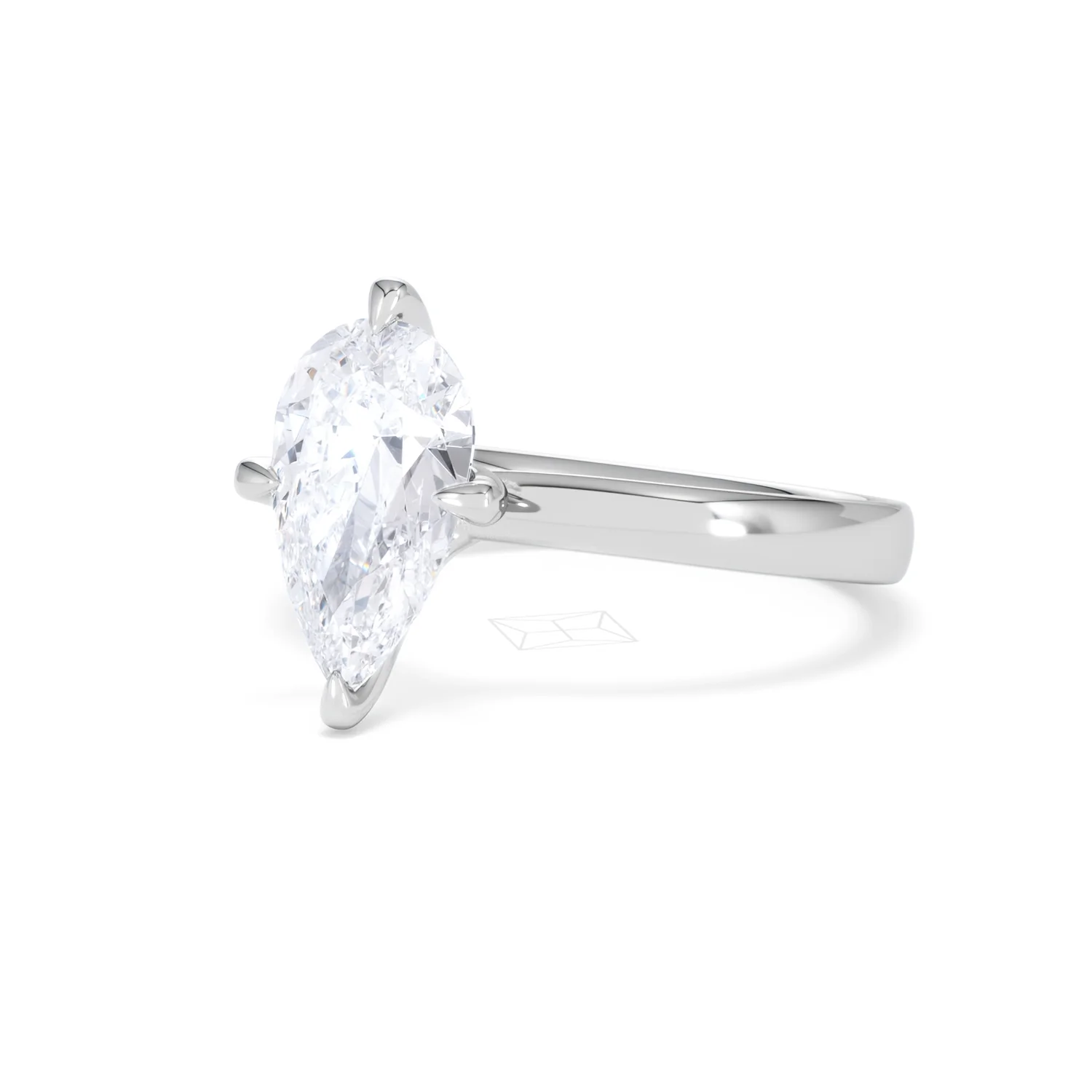 Origin Twist 2.00ct Pear Cut Lab Diamond Solitaire Engagement Ring in Platinum - Image 80