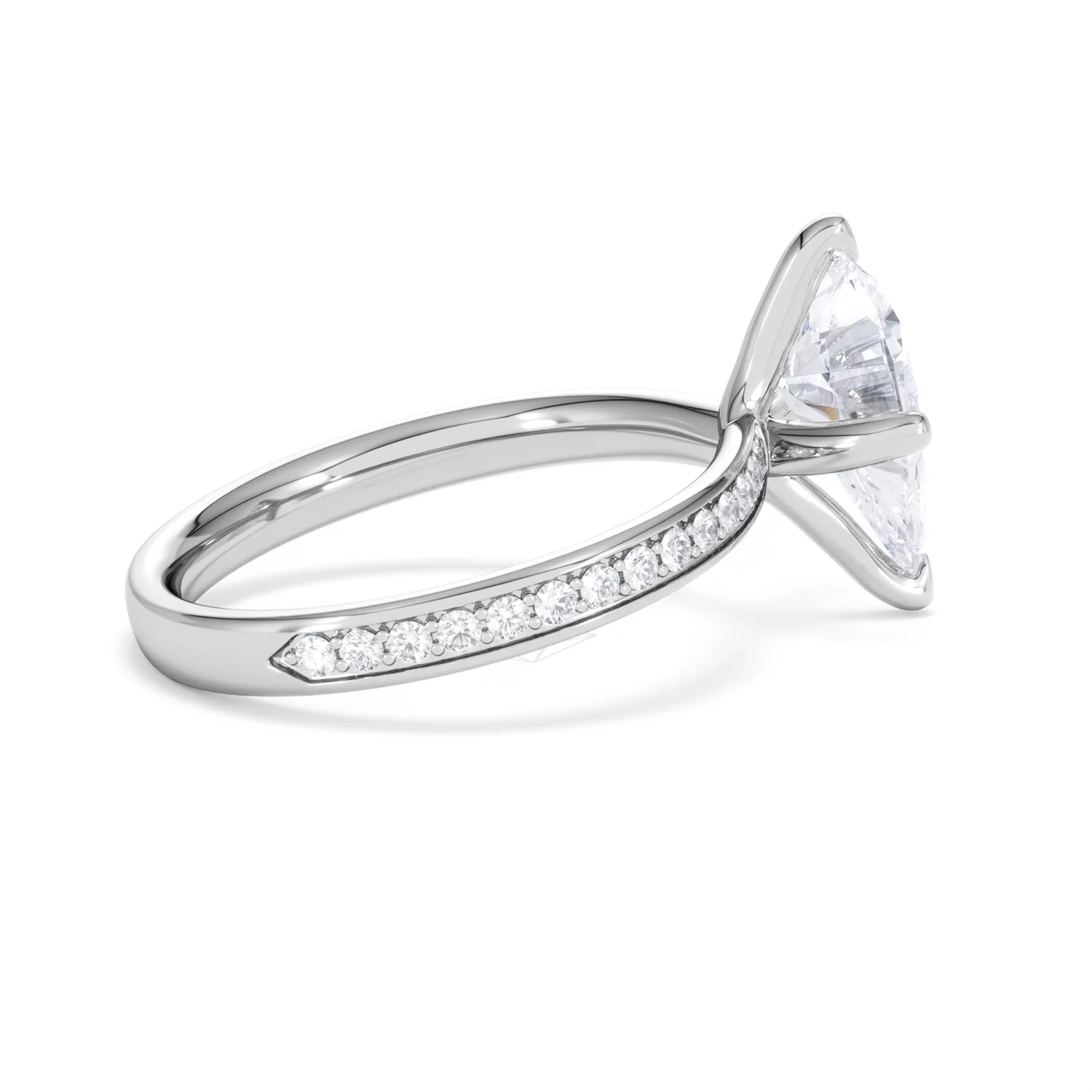 Origin Twist 2.00ct Pear Cut Lab Diamond Solitaire Engagement Ring with Side Stones in Platinum - Image 32