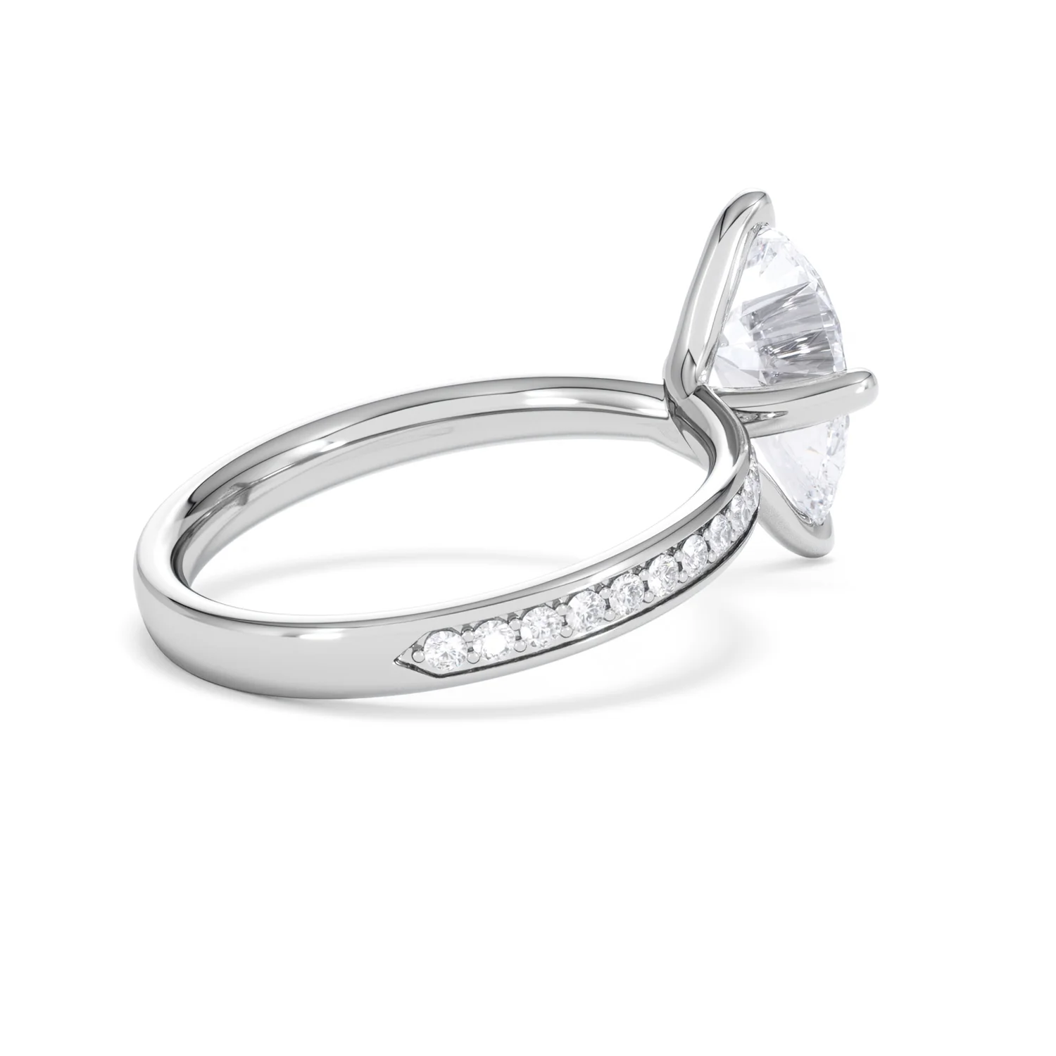 Origin Twist 2.00ct Pear Cut Lab Diamond Solitaire Engagement Ring with Side Stones in Platinum - Image 37