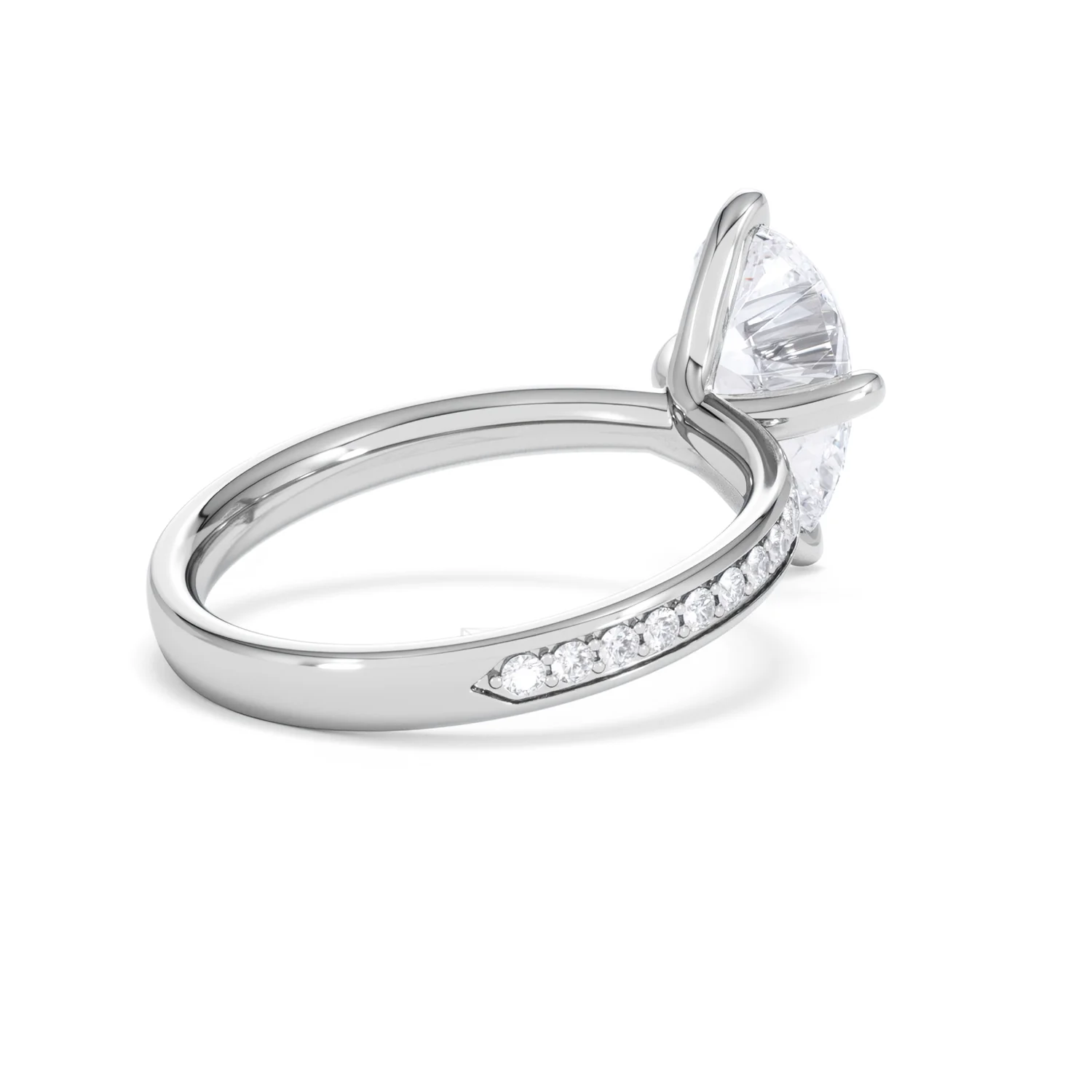 Origin Twist 2.00ct Pear Cut Lab Diamond Solitaire Engagement Ring with Side Stones in Platinum - Image 39