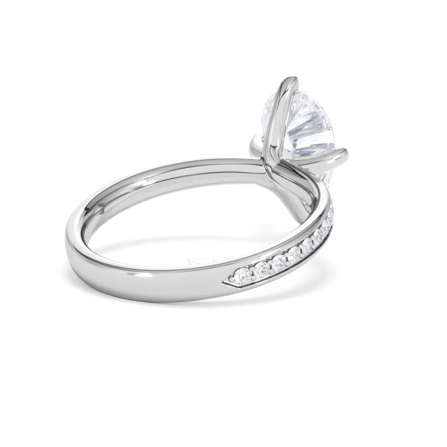 Origin Twist 2.00ct Pear Cut Lab Diamond Solitaire Engagement Ring with Side Stones in Platinum - Image 41
