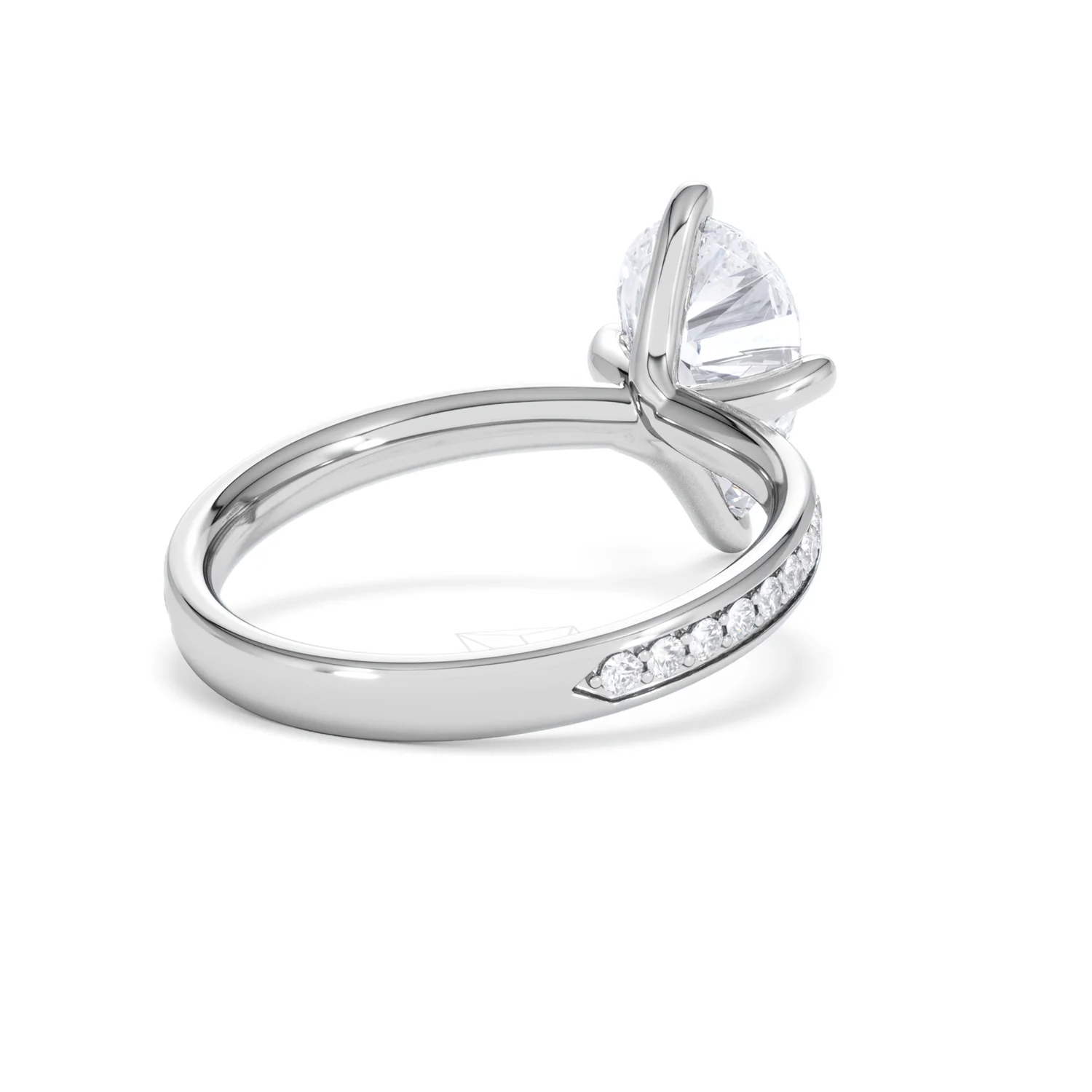 Origin Twist 2.00ct Pear Cut Lab Diamond Solitaire Engagement Ring with Side Stones in Platinum - Image 42