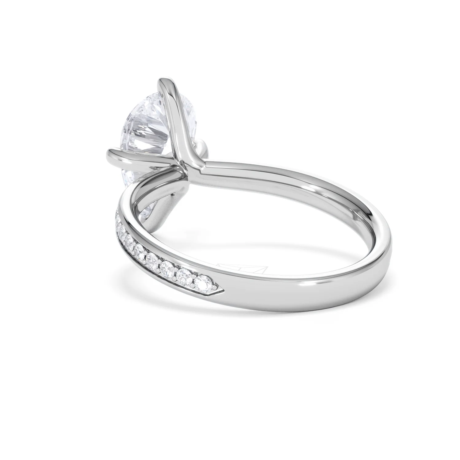 Origin Twist 2.00ct Pear Cut Lab Diamond Solitaire Engagement Ring with Side Stones in Platinum - Image 56