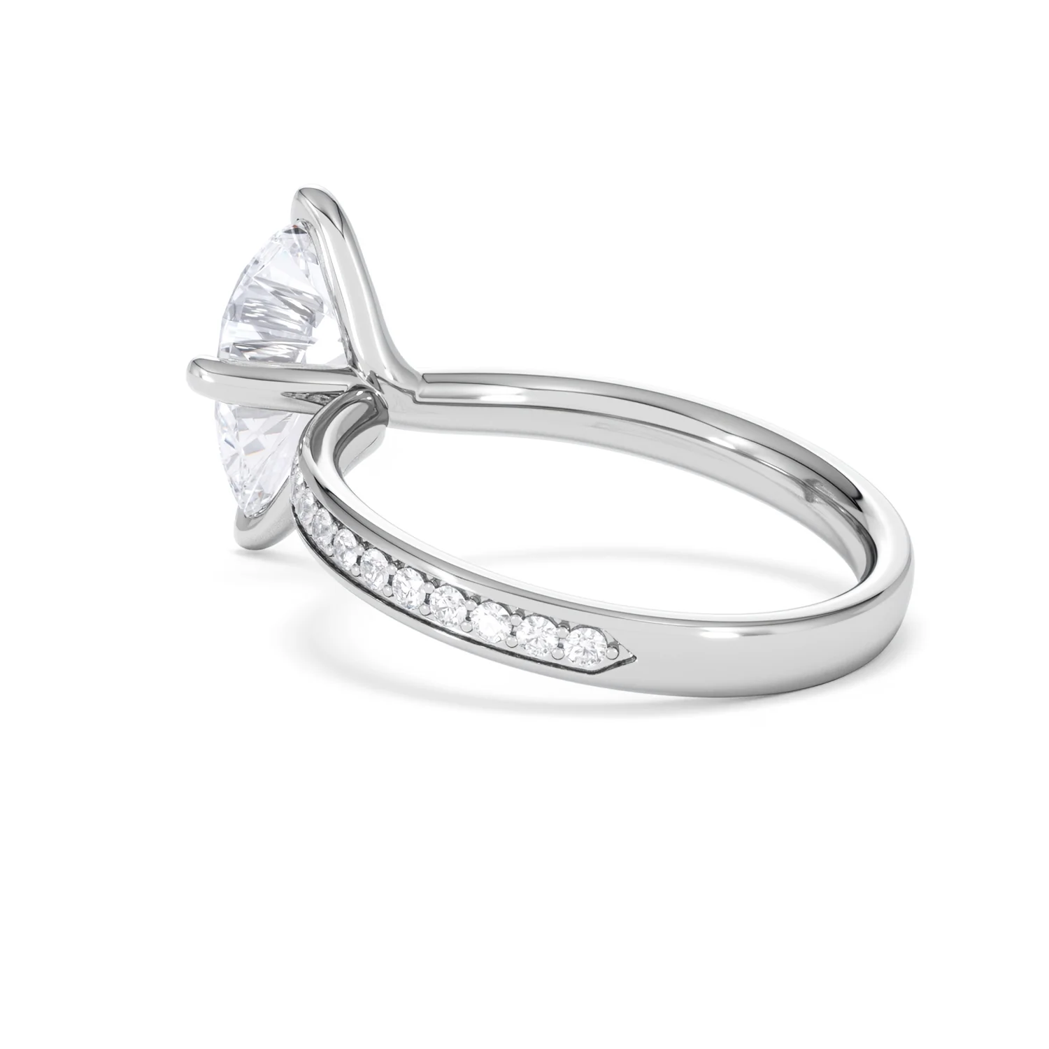 Origin Twist 2.00ct Pear Cut Lab Diamond Solitaire Engagement Ring with Side Stones in Platinum - Image 60