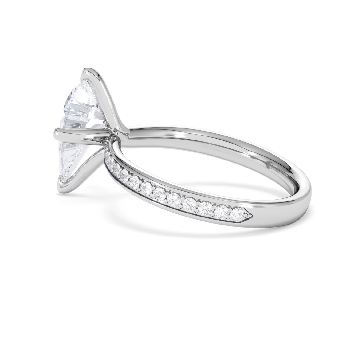Origin Twist 2.00ct Pear Cut Lab Diamond Solitaire Engagement Ring with Side Stones in Platinum - Image 64