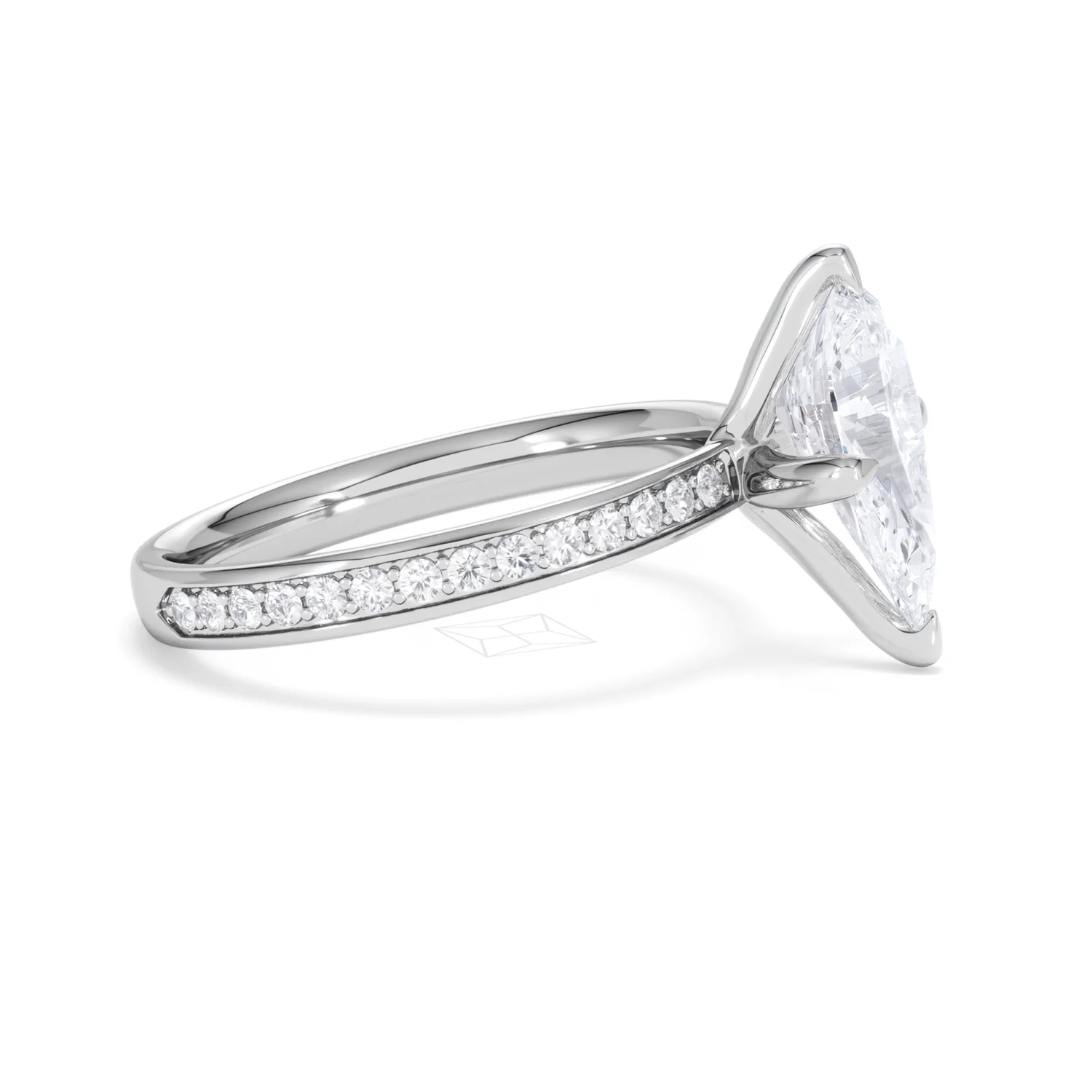 Origin Twist 2.00ct Pear Cut Lab Diamond Solitaire Engagement Ring with Side Stones in Platinum - Image 41