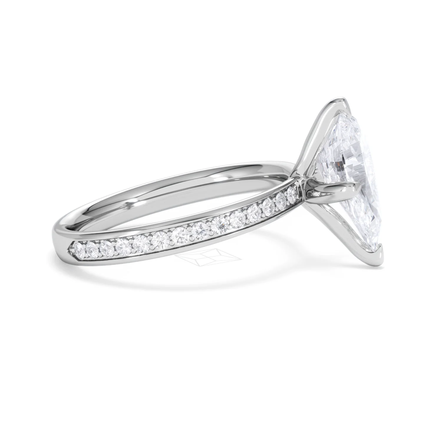 Origin Twist 2.00ct Pear Cut Lab Diamond Solitaire Engagement Ring with Side Stones in Platinum - Image 42