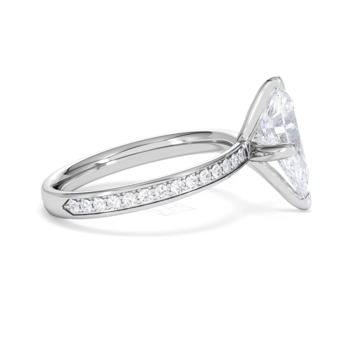 Origin Twist 2.00ct Pear Cut Lab Diamond Solitaire Engagement Ring with Side Stones in Platinum - Image 46