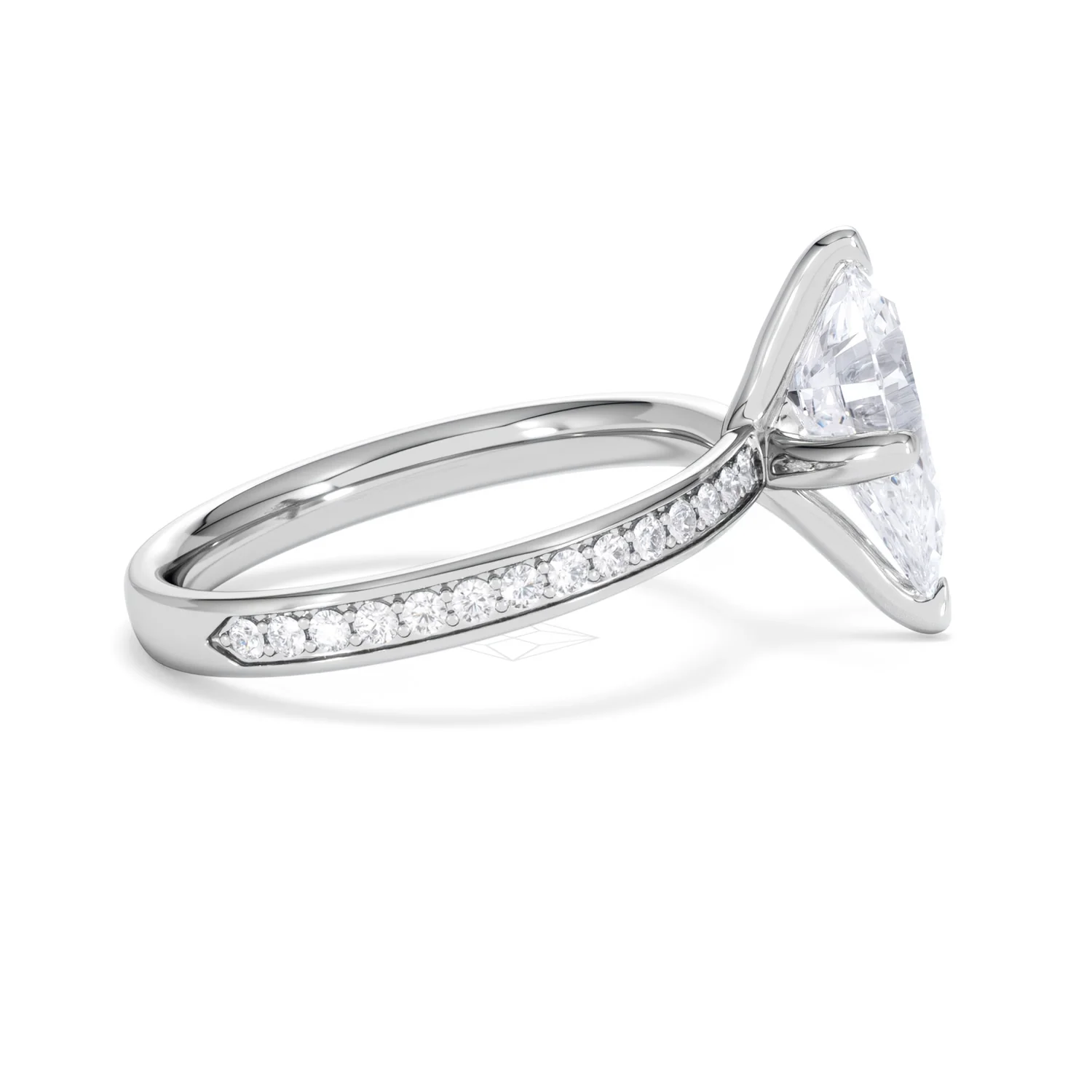 Origin Twist 2.00ct Pear Cut Lab Diamond Solitaire Engagement Ring with Side Stones in Platinum - Image 48