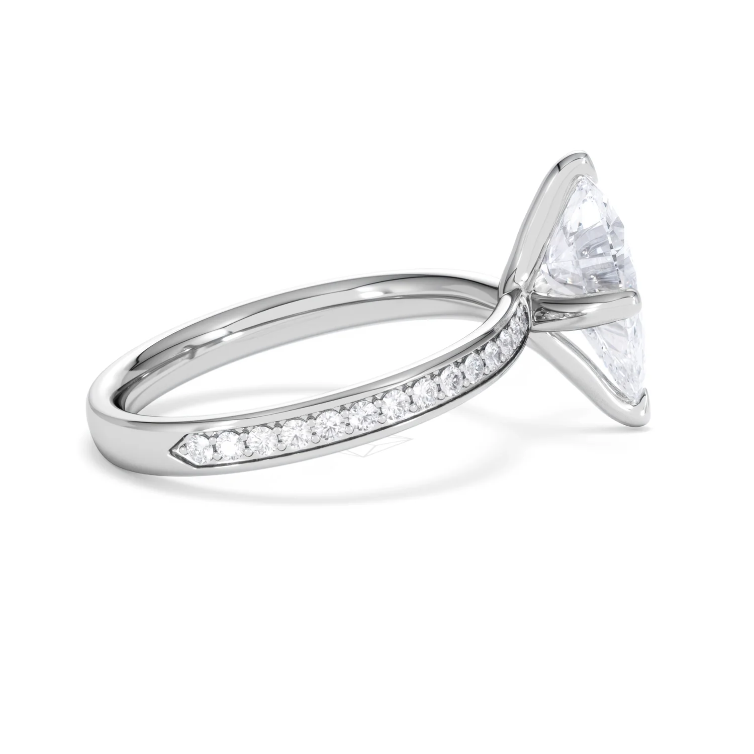 Origin Twist 2.00ct Pear Cut Lab Diamond Solitaire Engagement Ring with Side Stones in Platinum - Image 53