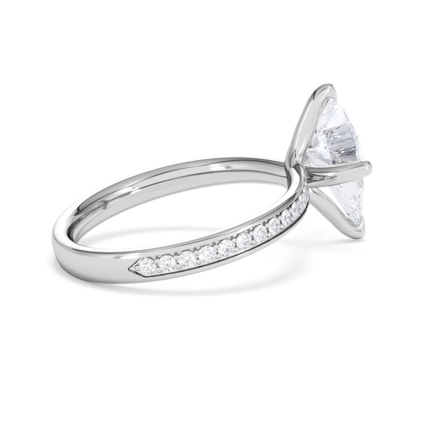 Origin Twist 2.00ct Pear Cut Lab Diamond Solitaire Engagement Ring with Side Stones in Platinum - Image 59