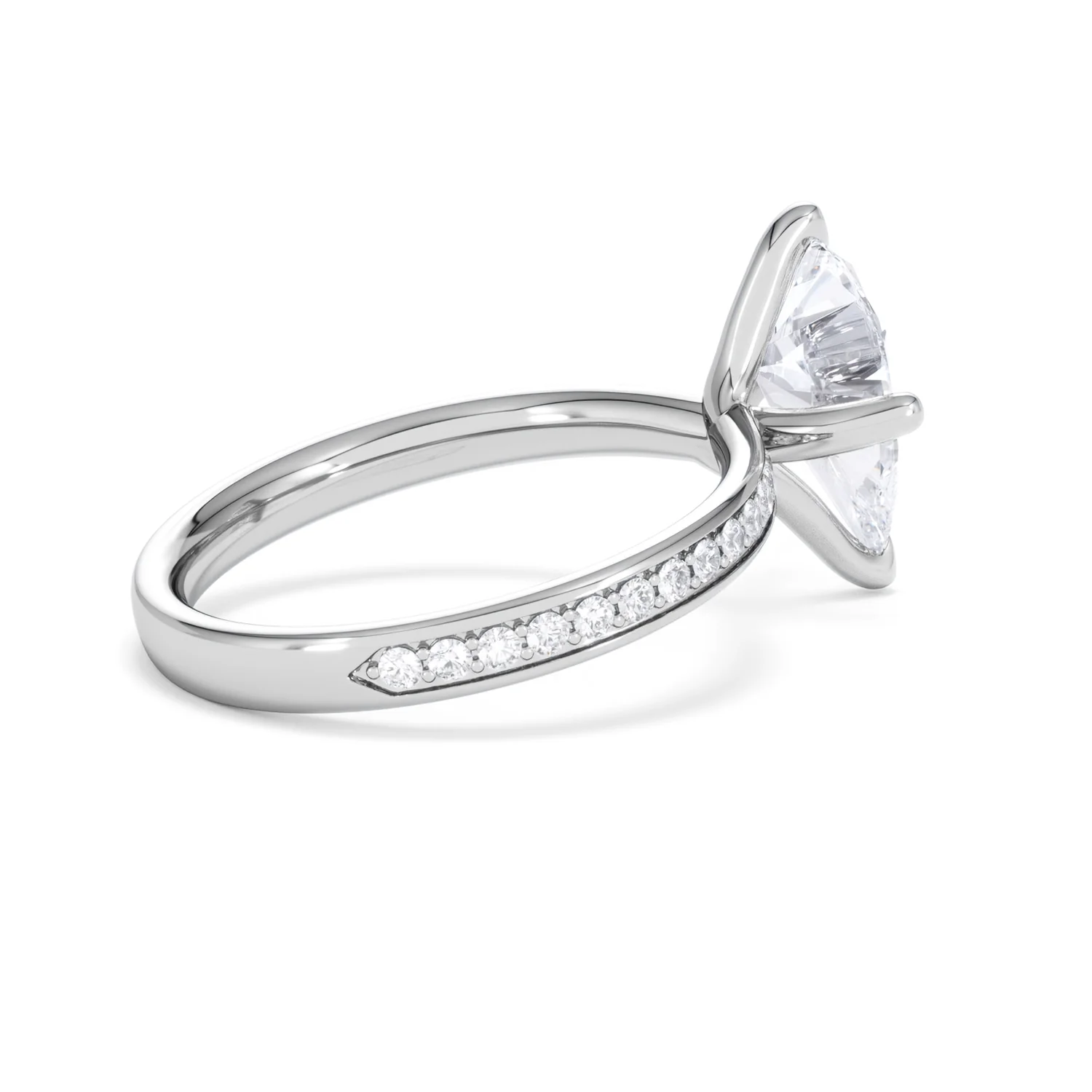 Origin Twist 2.00ct Pear Cut Lab Diamond Solitaire Engagement Ring with Side Stones in Platinum - Image 60