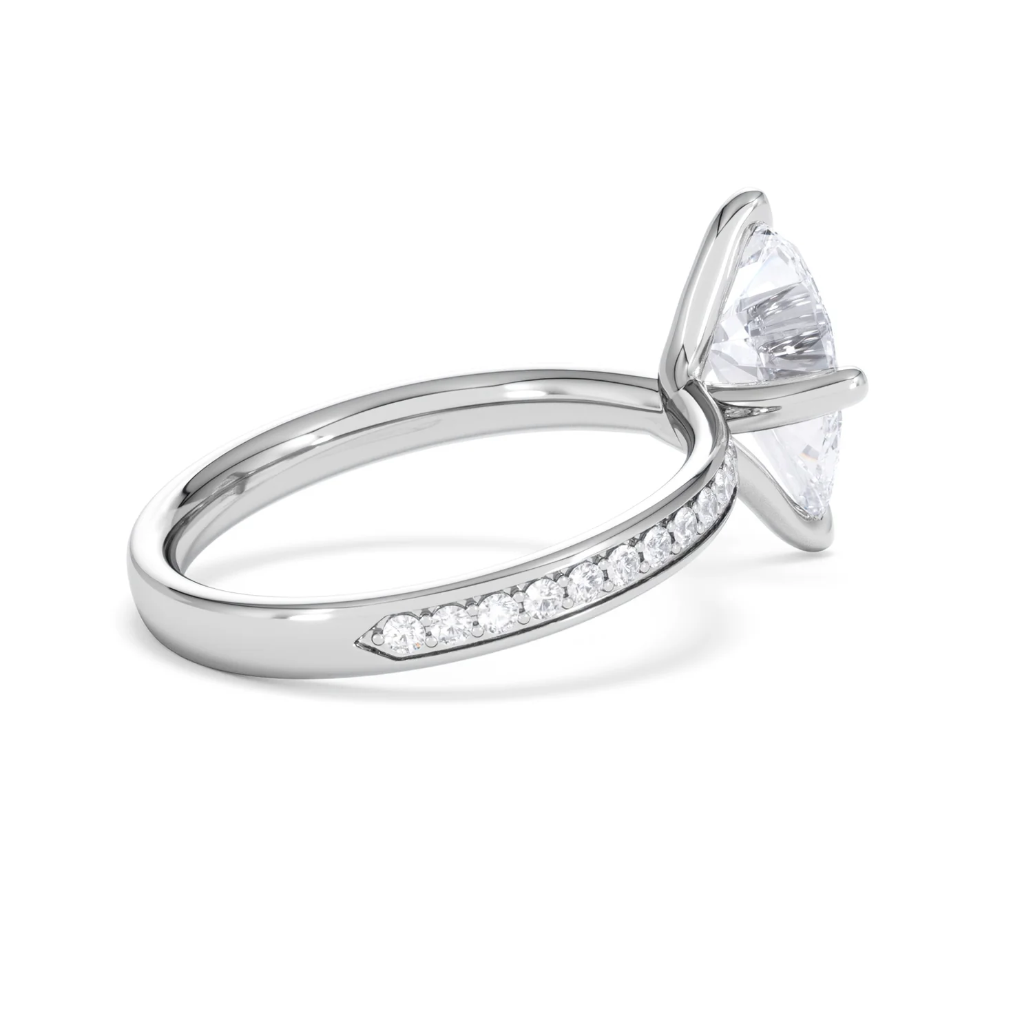 Origin Twist 2.00ct Pear Cut Lab Diamond Solitaire Engagement Ring with Side Stones in Platinum - Image 63