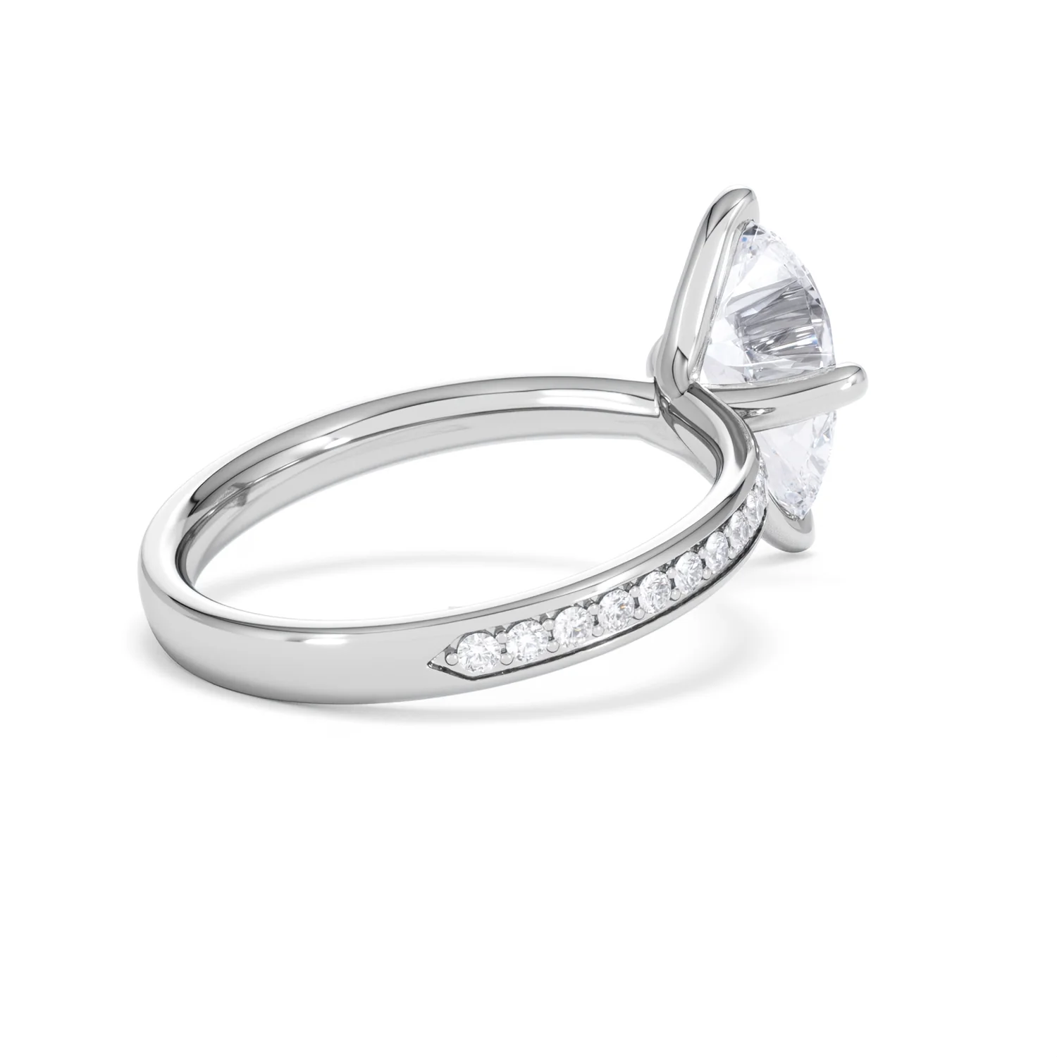 Origin Twist 2.00ct Pear Cut Lab Diamond Solitaire Engagement Ring with Side Stones in Platinum - Image 67