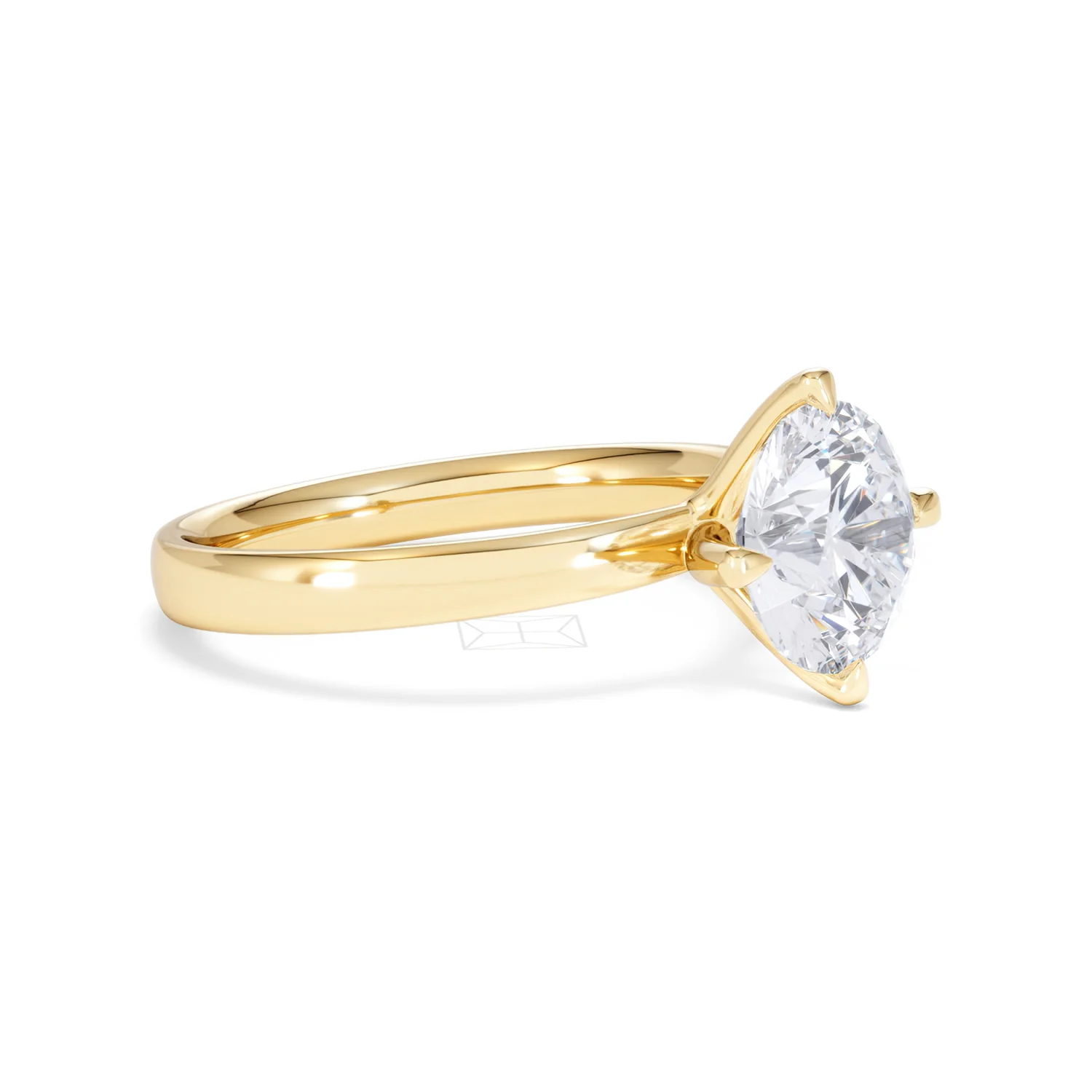 Origin Twist 2.00ct Round Cut Lab Diamond Solitaire Engagement Ring in 18K Yellow Gold - Image 18