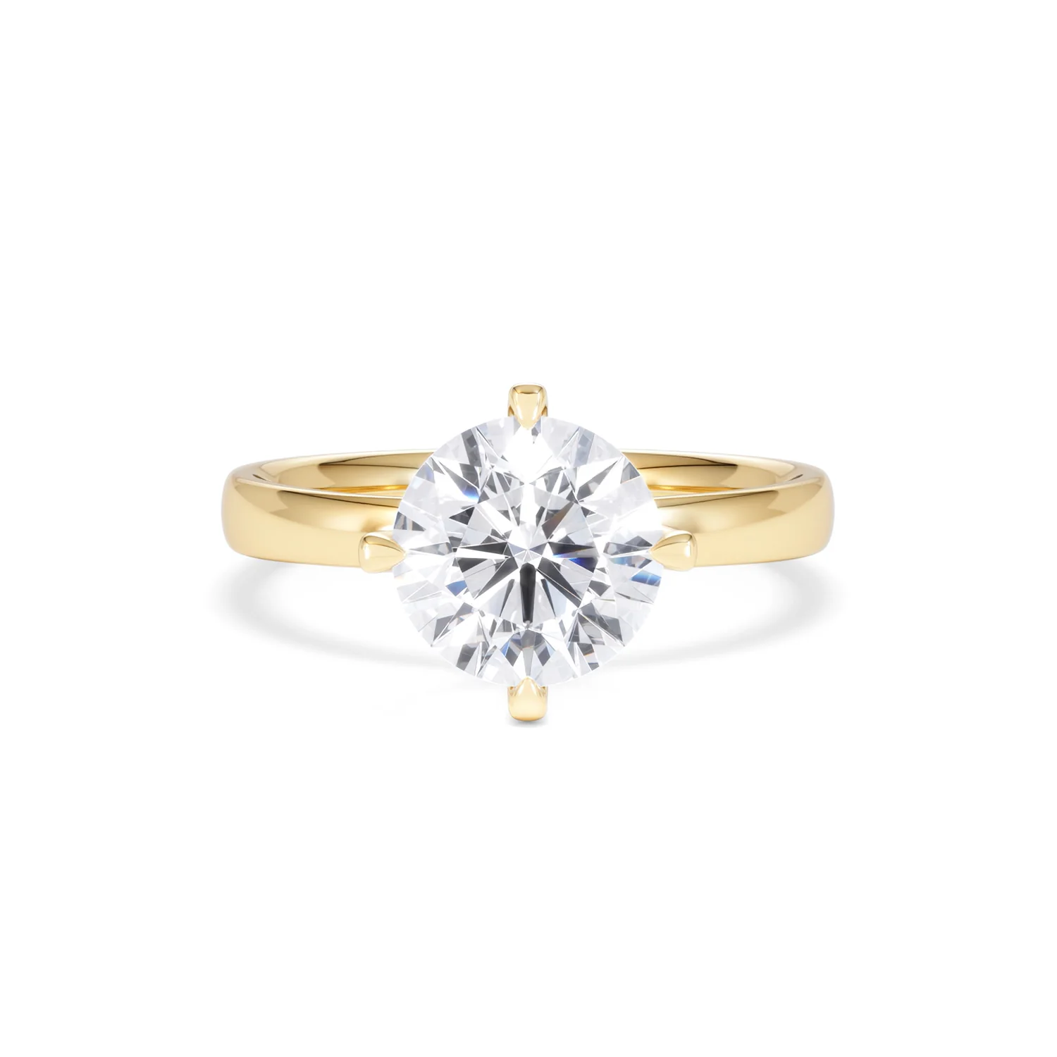 Origin Twist 2.00ct Round Cut Lab Diamond Solitaire Engagement Ring in 18K Yellow Gold - Image 7