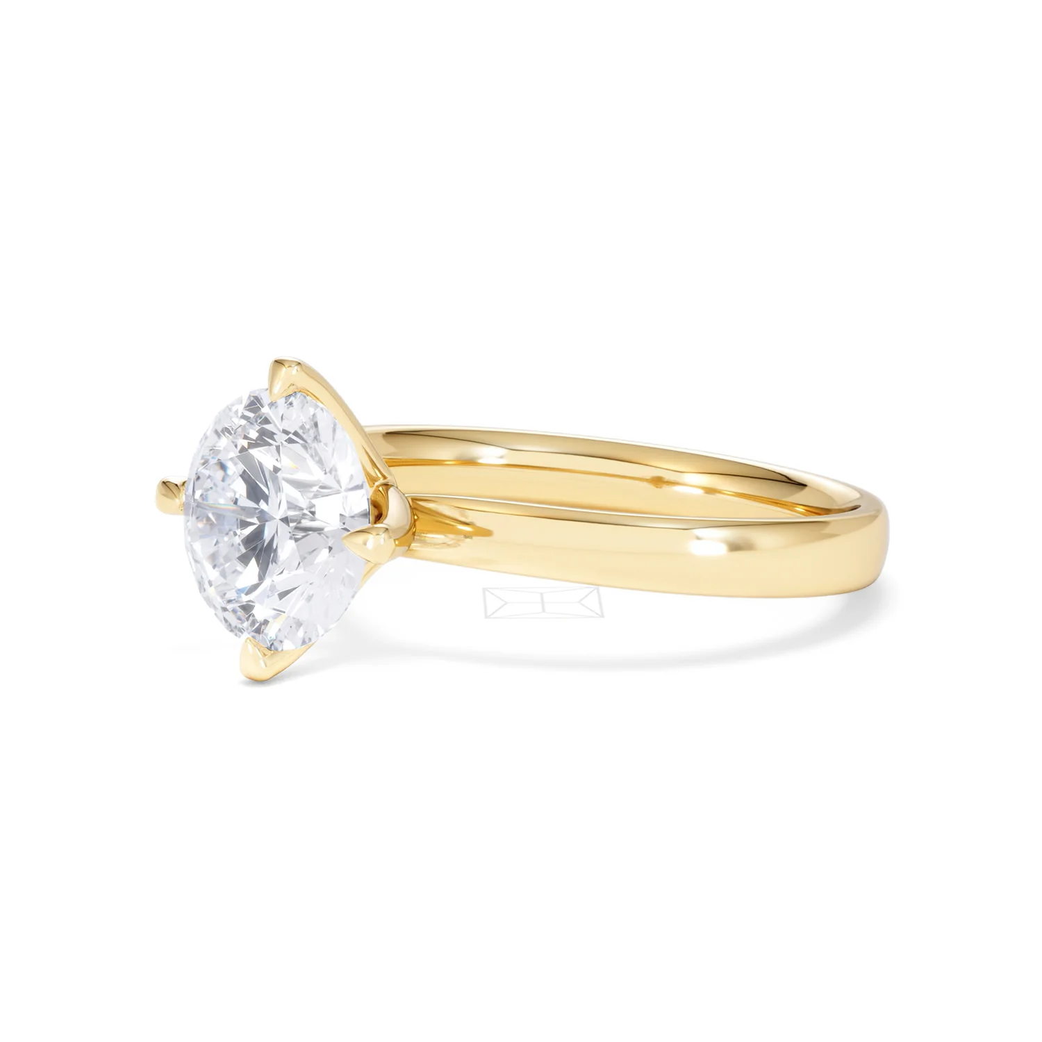 Origin Twist 2.00ct Round Cut Lab Diamond Solitaire Engagement Ring in 18K Yellow Gold - Image 76