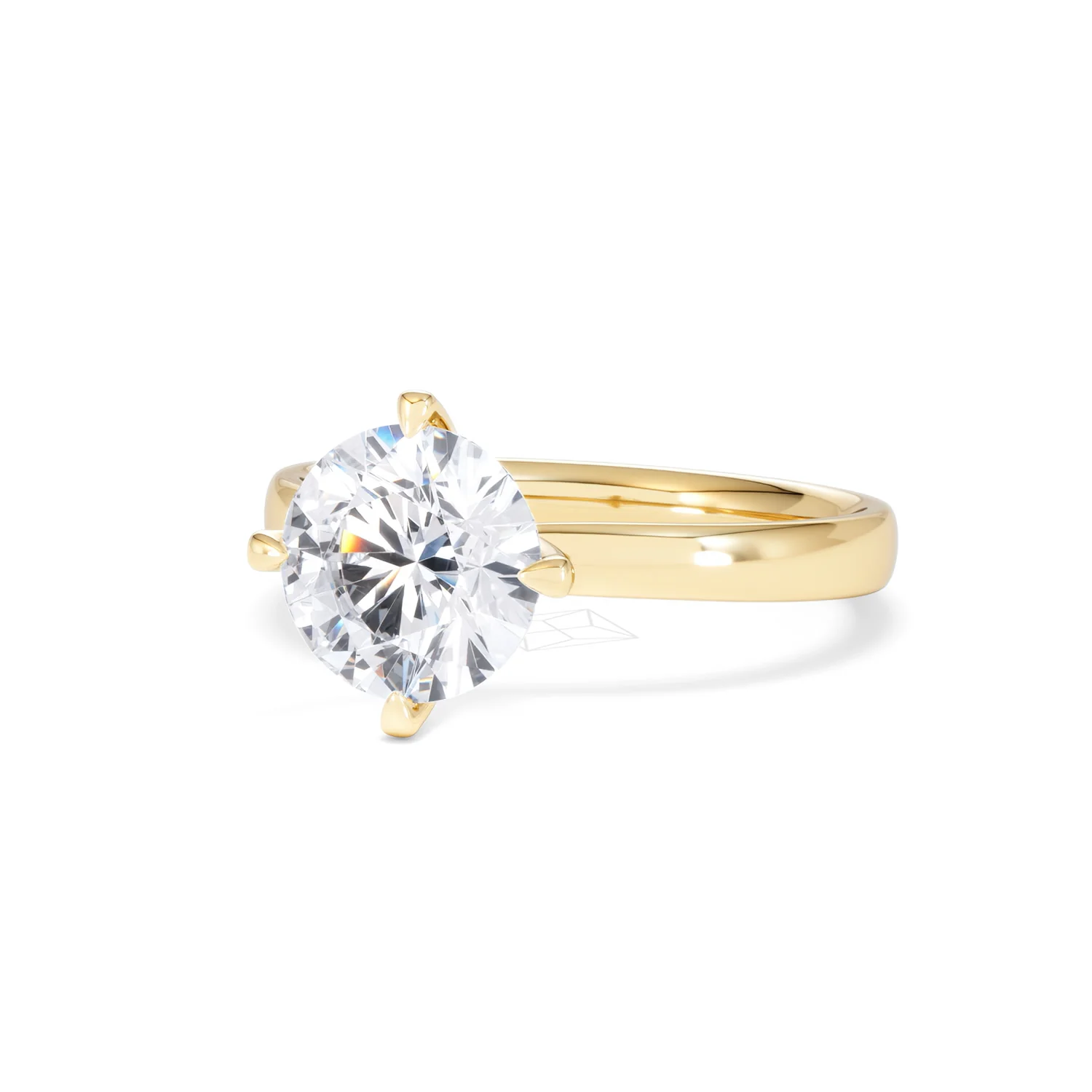 Origin Twist 2.00ct Round Cut Lab Diamond Solitaire Engagement Ring in 18K Yellow Gold - Image 81