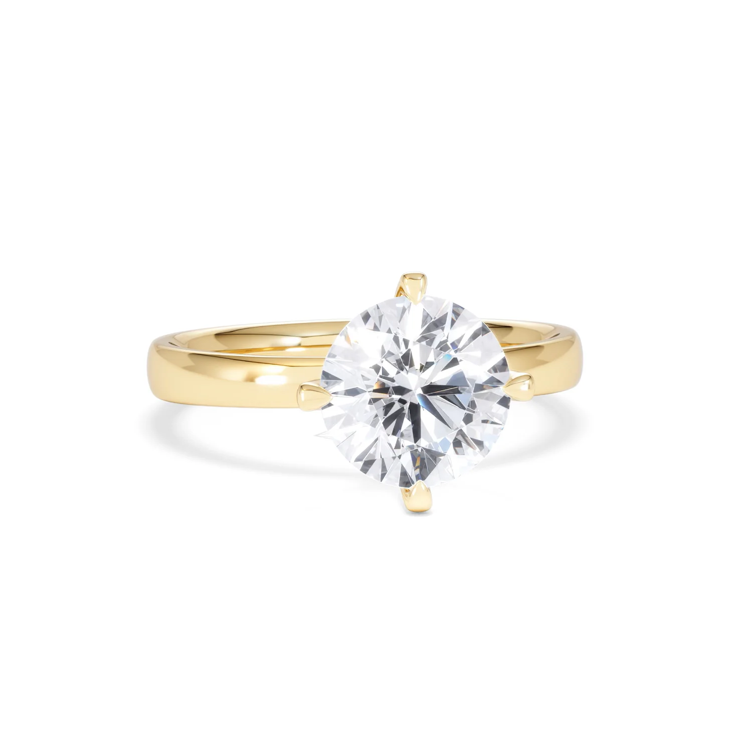 Origin Twist 2.00ct Round Cut Lab Diamond Solitaire Engagement Ring in 18K Yellow Gold - Image 9