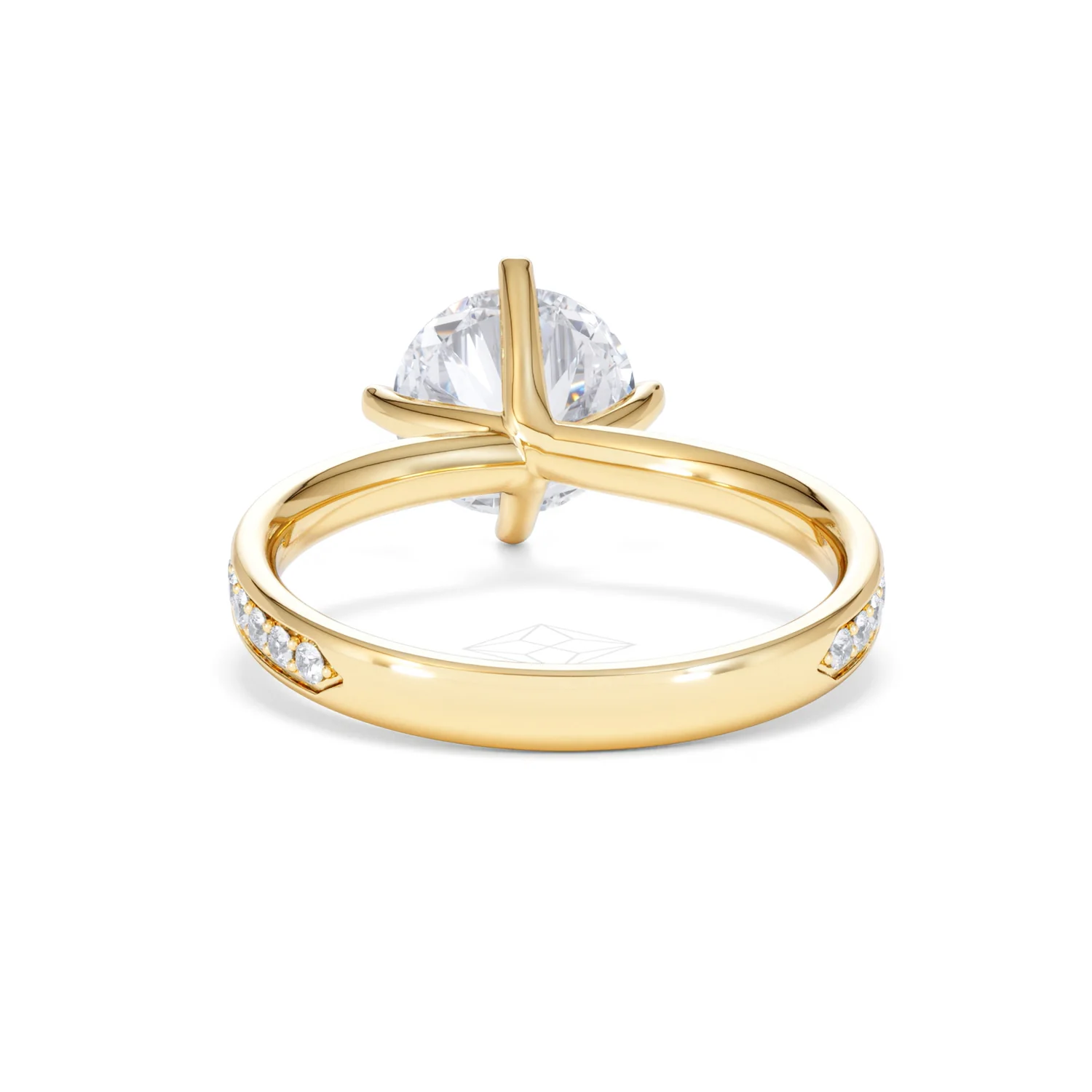 Origin Twist 2.00ct Round Cut Lab Diamond Solitaire Engagement Ring with Side Stones in 18K Yellow Gold - Image 50