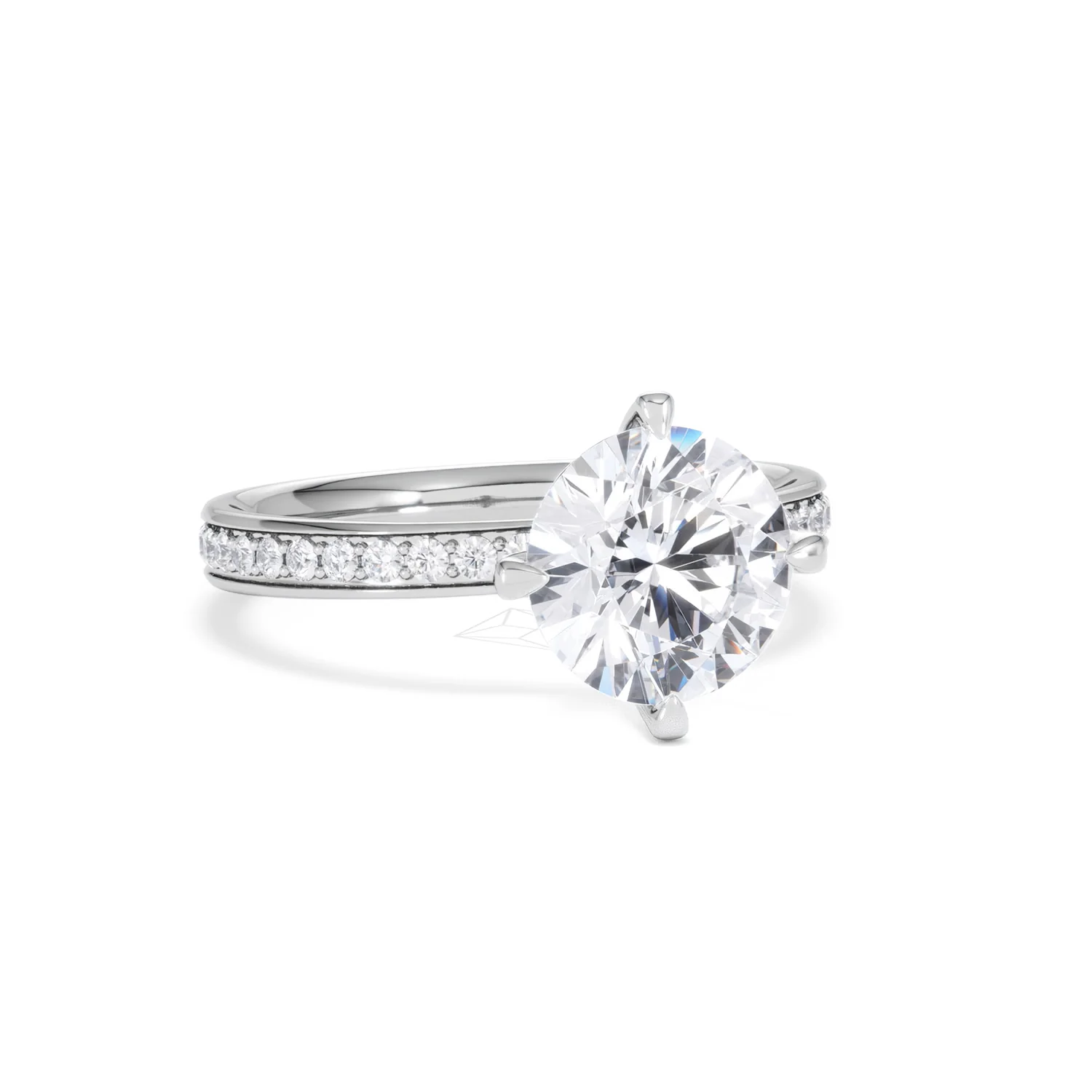Origin Twist 2.00ct Round Cut Lab Diamond Solitaire Engagement Ring with Side Stones in Platinum - Image 13