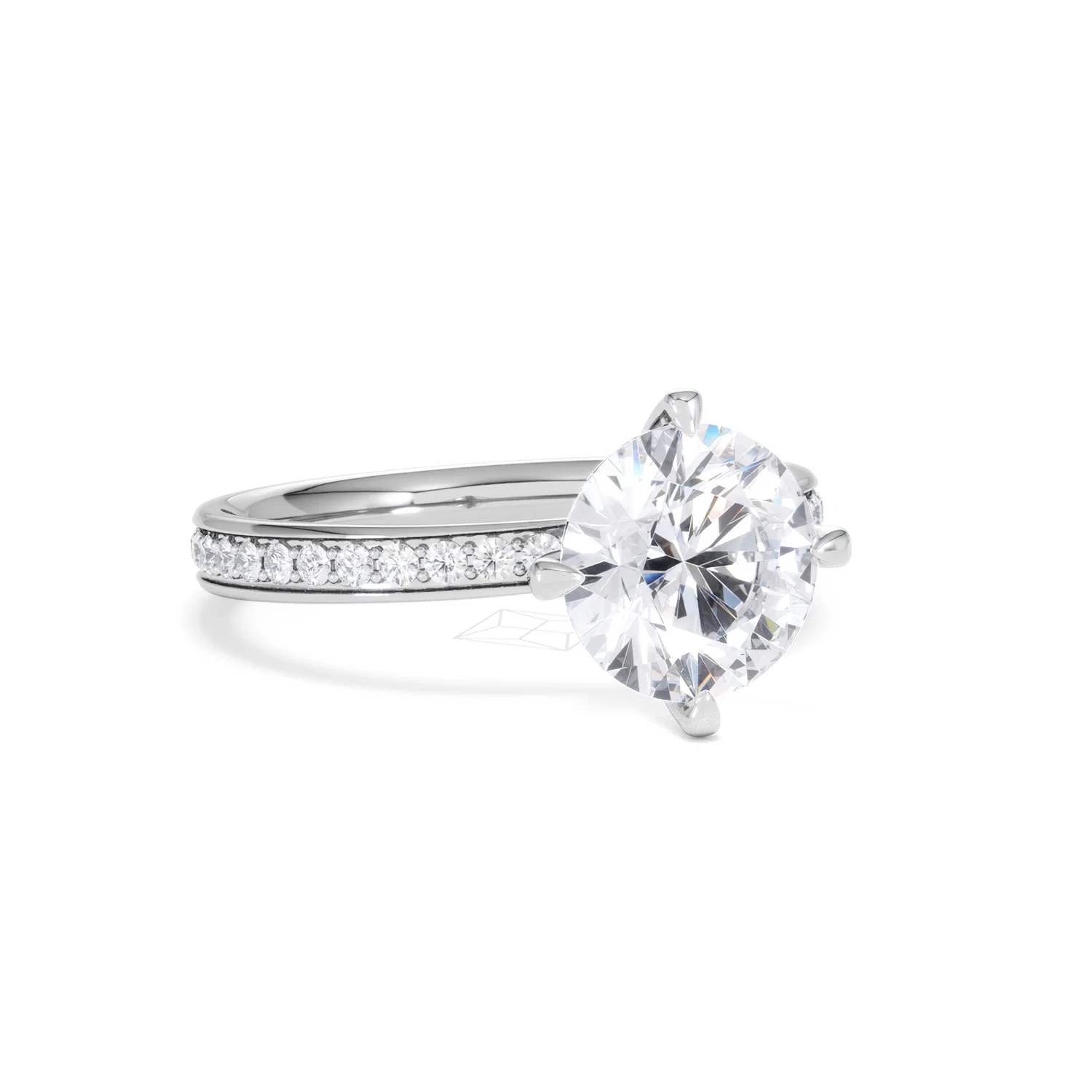 Origin Twist 2.00ct Round Cut Lab Diamond Solitaire Engagement Ring with Side Stones in Platinum - Image 14