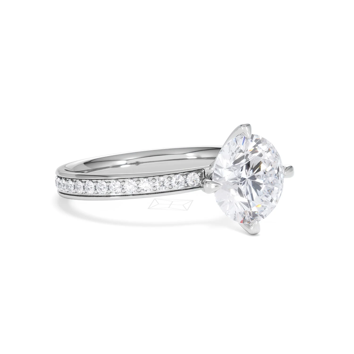 Origin Twist 2.00ct Round Cut Lab Diamond Solitaire Engagement Ring with Side Stones in Platinum - Image 17