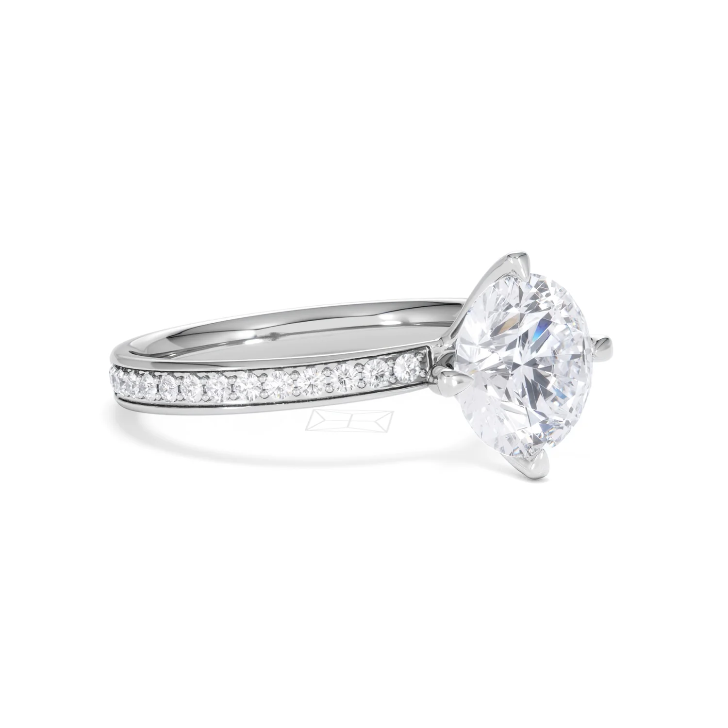 Origin Twist 2.00ct Round Cut Lab Diamond Solitaire Engagement Ring with Side Stones in Platinum - Image 18