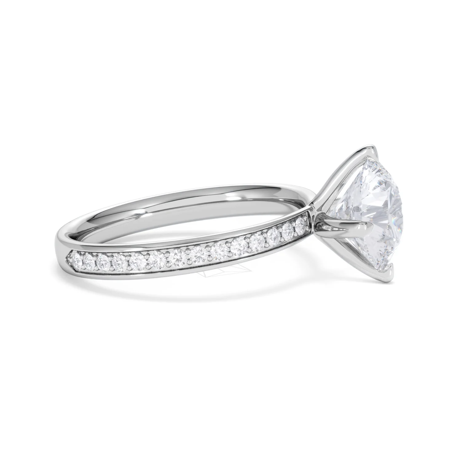 Origin Twist 2.00ct Round Cut Lab Diamond Solitaire Engagement Ring with Side Stones in Platinum - Image 25
