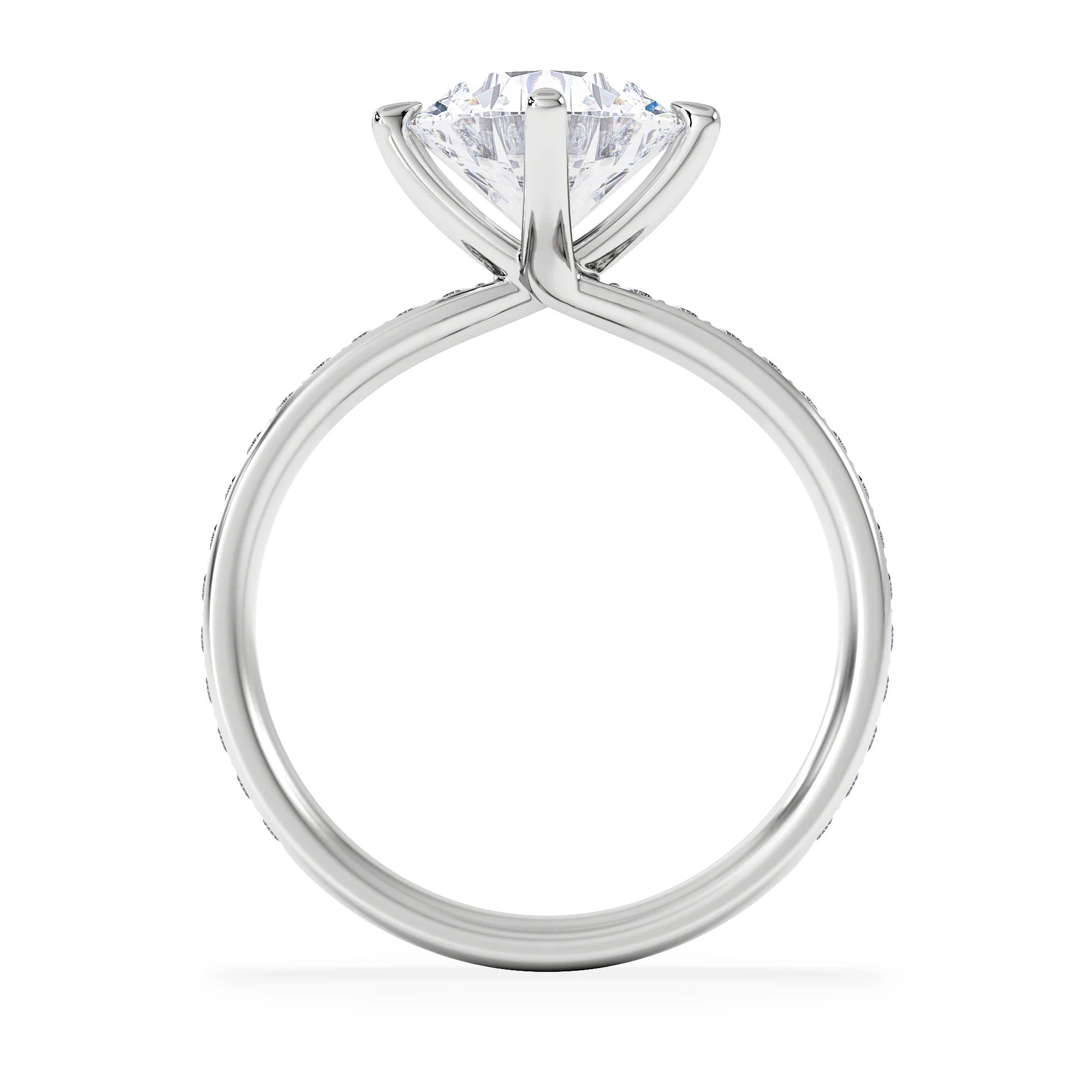 Origin Twist 2.00ct Round Cut Lab Diamond Solitaire Engagement Ring with Side Stones in Platinum - Image 3