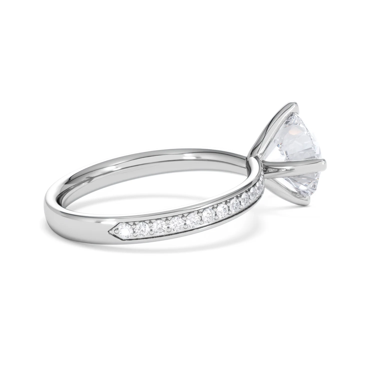 Origin Twist 2.00ct Round Cut Lab Diamond Solitaire Engagement Ring with Side Stones in Platinum - Image 34