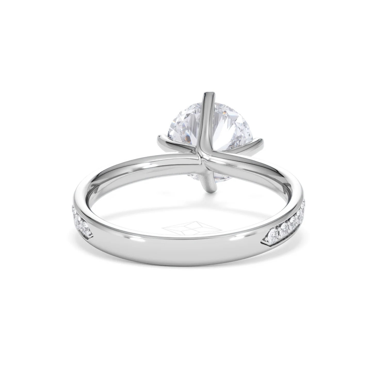 Origin Twist 2.00ct Round Cut Lab Diamond Solitaire Engagement Ring with Side Stones in Platinum - Image 47