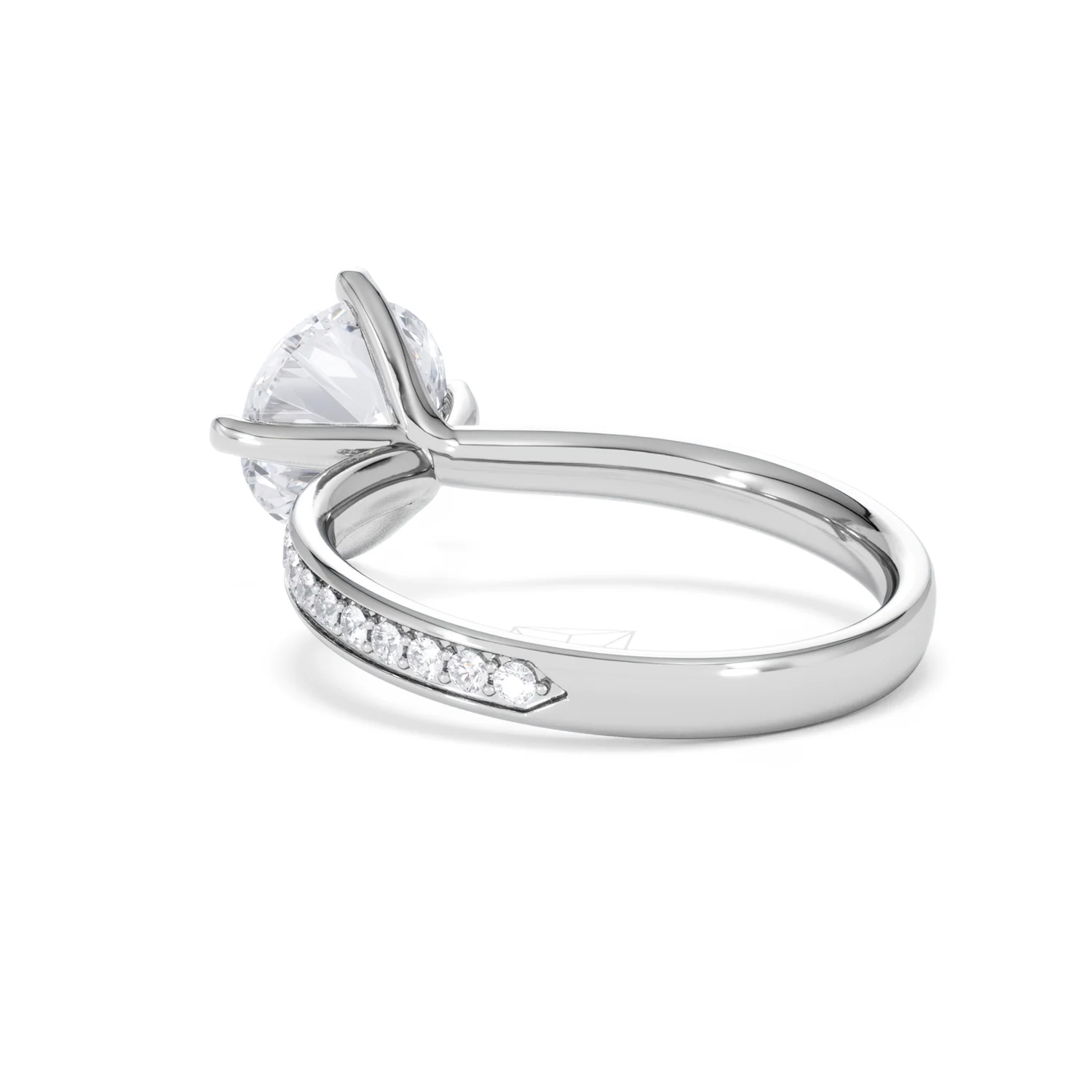 Origin Twist 2.00ct Round Cut Lab Diamond Solitaire Engagement Ring with Side Stones in Platinum - Image 57
