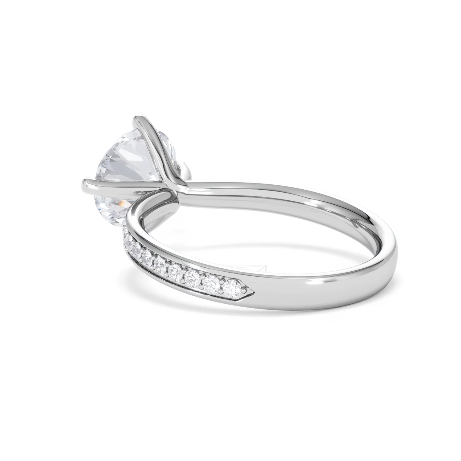 Origin Twist 2.00ct Round Cut Lab Diamond Solitaire Engagement Ring with Side Stones in Platinum - Image 58