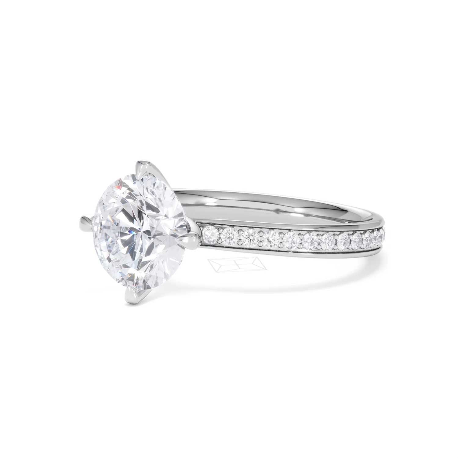Origin Twist 2.00ct Round Cut Lab Diamond Solitaire Engagement Ring with Side Stones in Platinum - Image 81