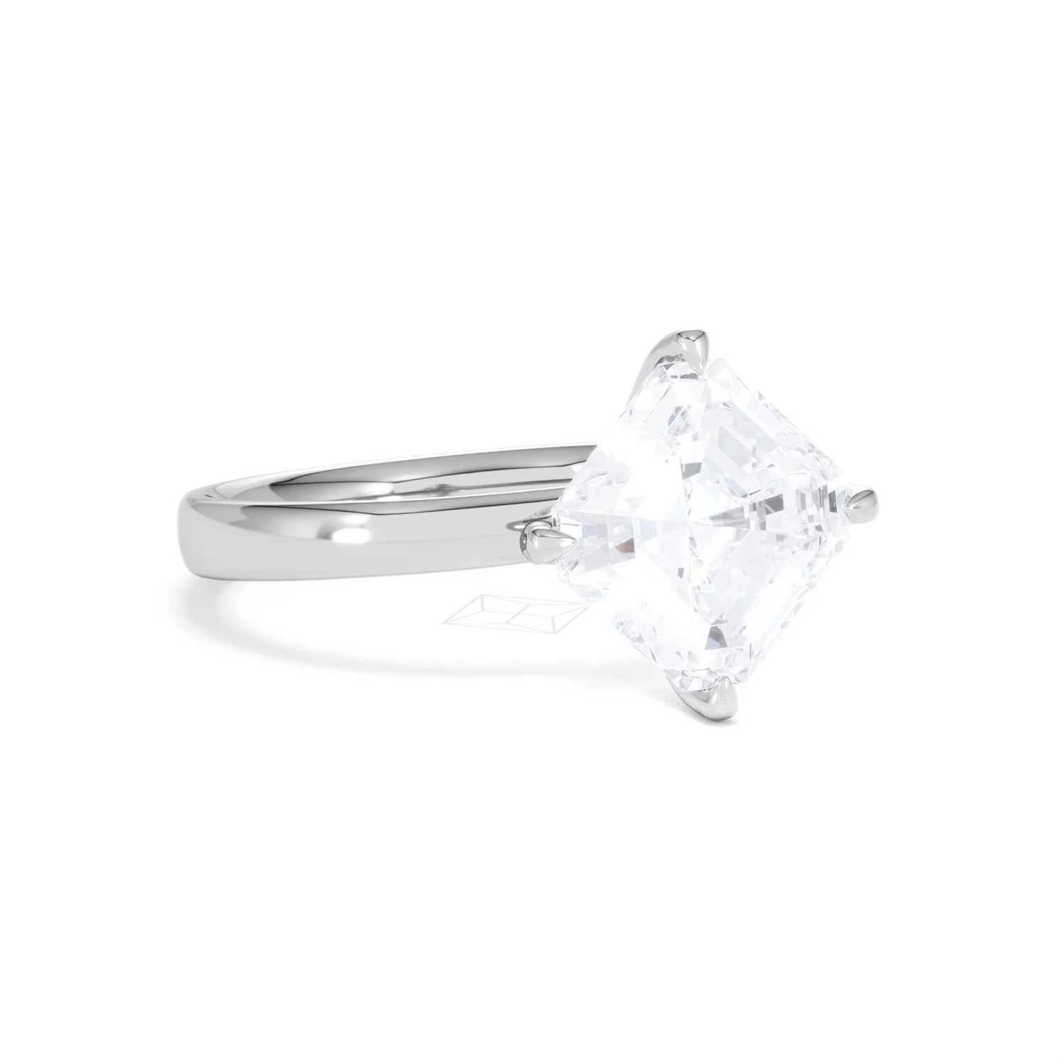 Origin Twist 3.00ct Asscher Cut Lab Diamond Solitaire Engagement Ring in 18K White Gold - Image 13