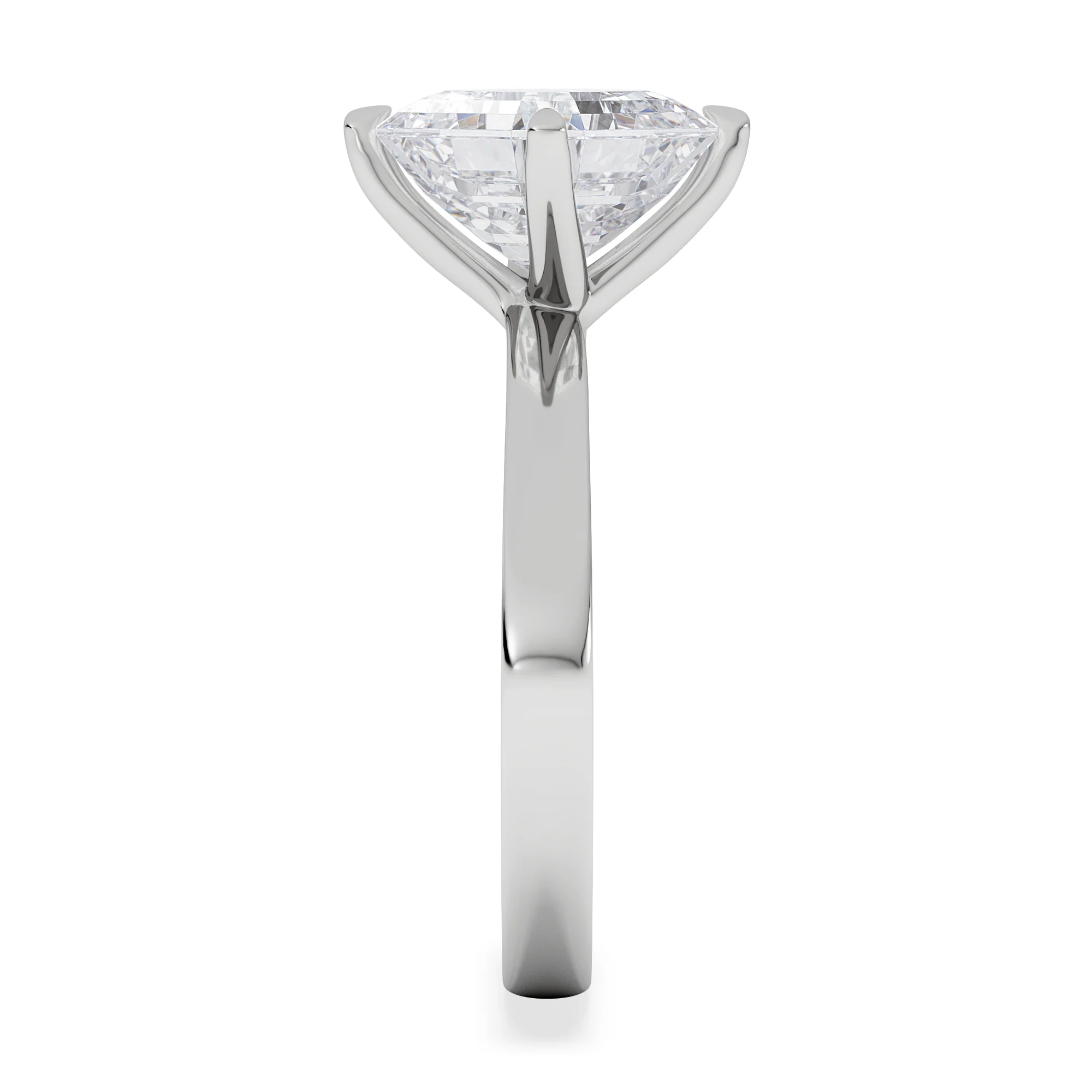 Origin Twist 3.00ct Asscher Cut Lab Diamond Solitaire Engagement Ring in 18K White Gold - Image 5