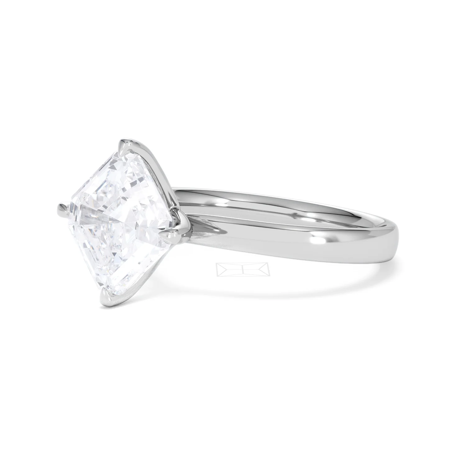 Origin Twist 3.00ct Asscher Cut Lab Diamond Solitaire Engagement Ring in 18K White Gold - Image 77