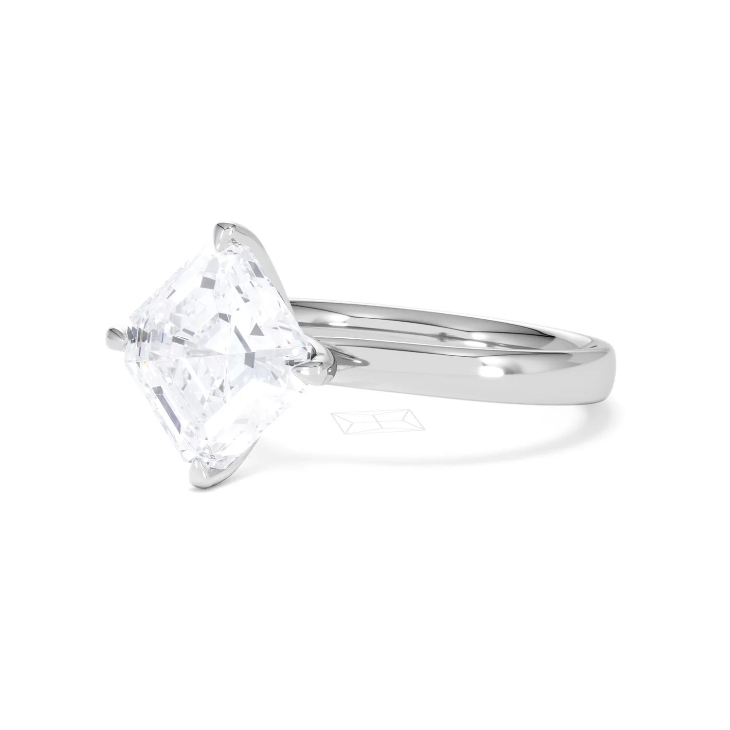 Origin Twist 3.00ct Asscher Cut Lab Diamond Solitaire Engagement Ring in 18K White Gold - Image 79